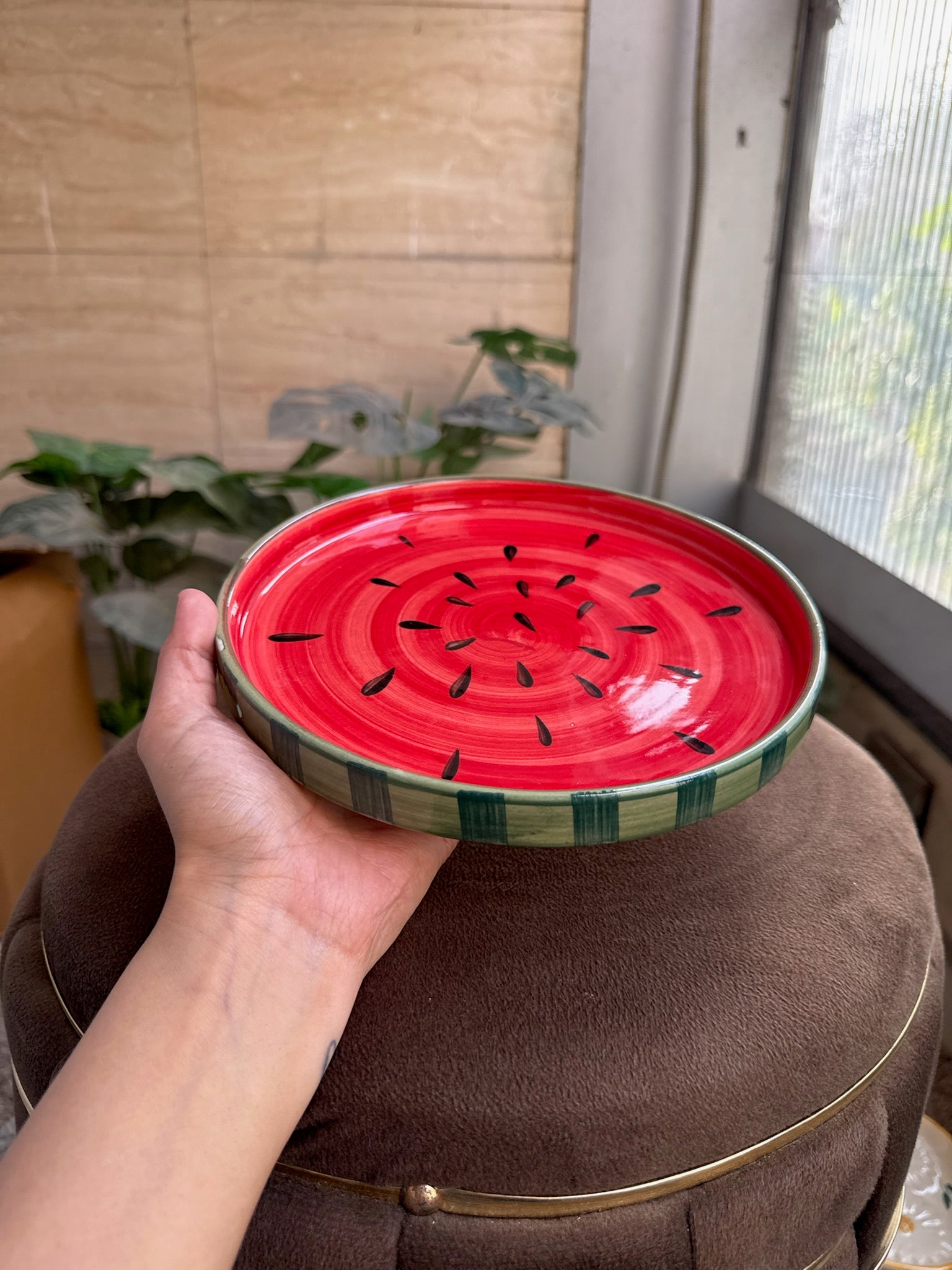 Watermelon Plate | Beautiful Big Serving Plate | 8 inch