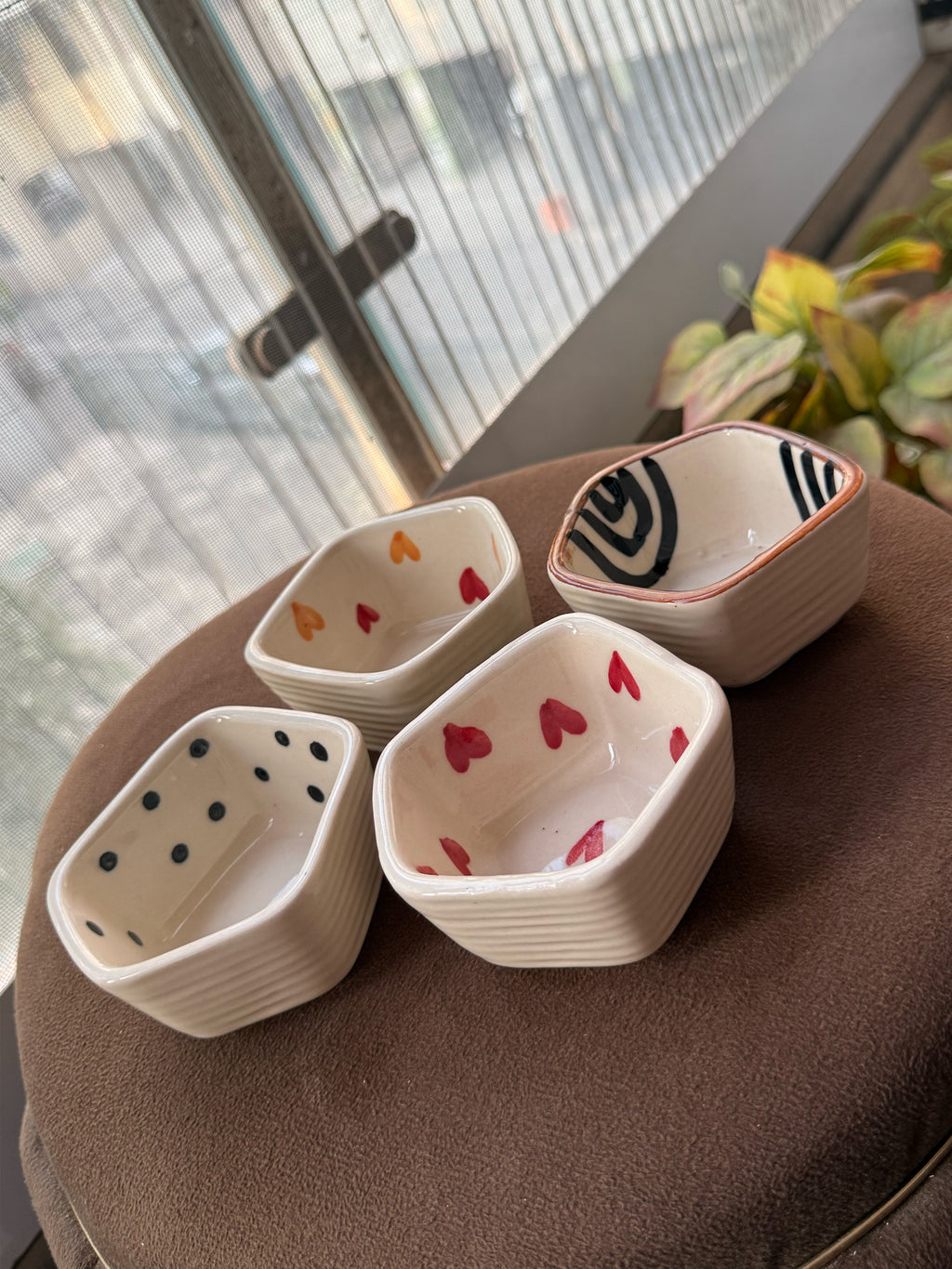 Mittiraa Home Ceramic Dip Bowls | Set of 4 | Perfect for snacks, dips, desserts, and everyday serving