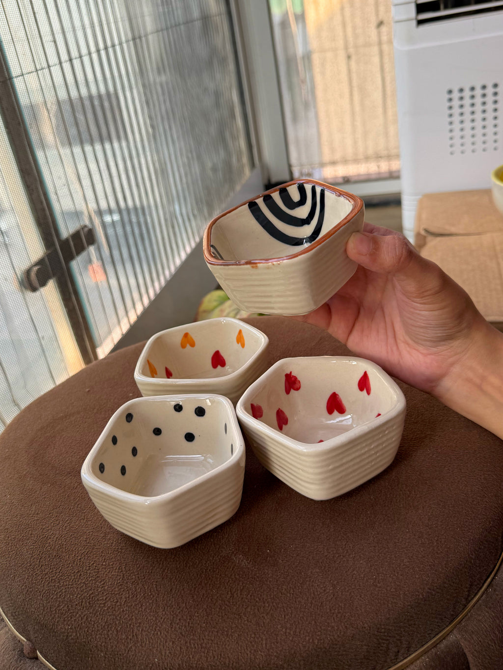 Mittiraa Home Ceramic Dip Bowls | Set of 4 | Perfect for snacks, dips, desserts, and everyday serving