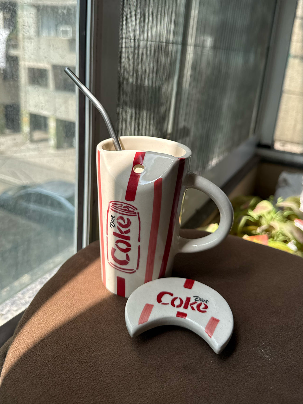 Coke Sipper with Lid & Steel Straw❤️🥤