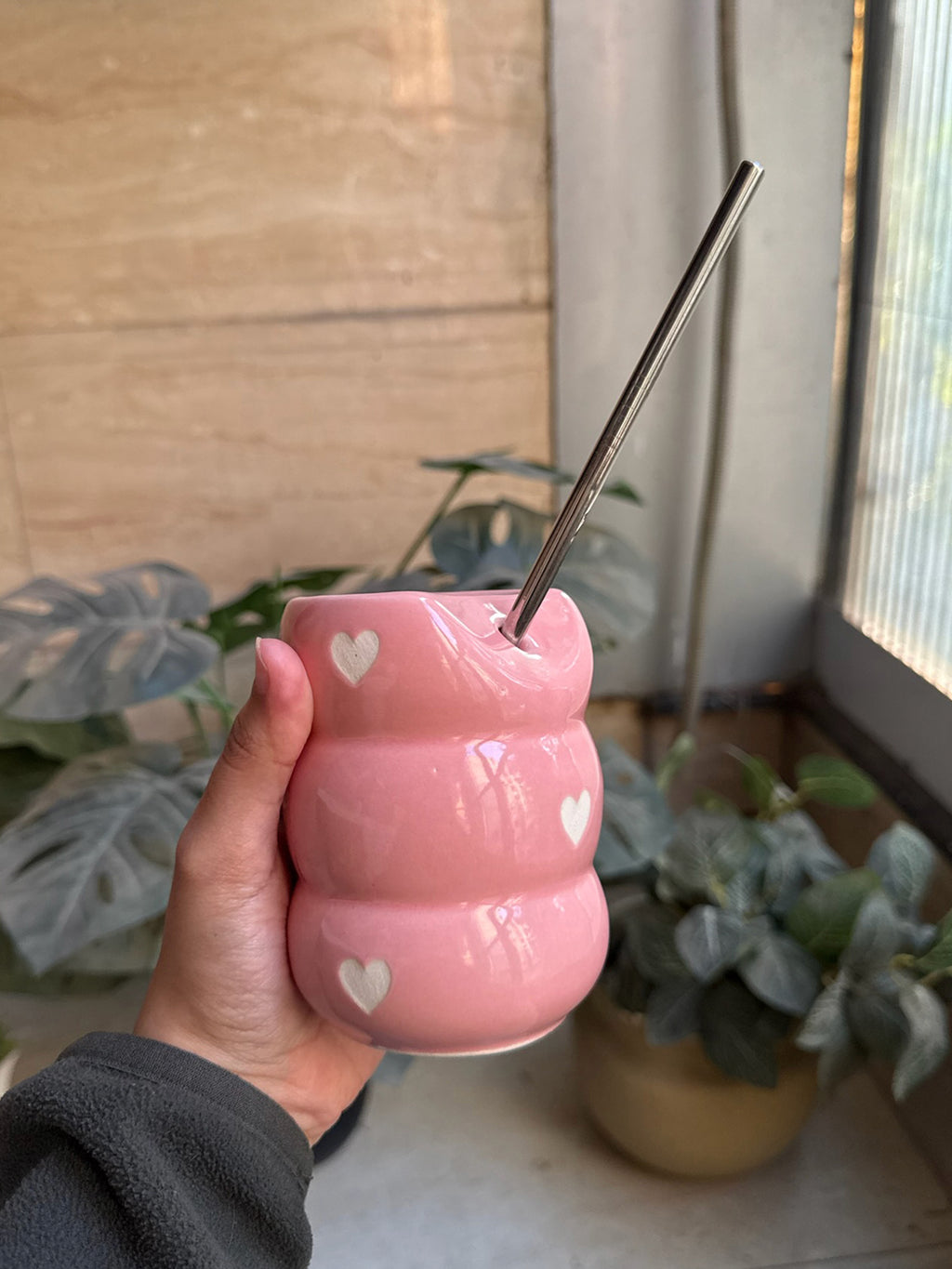 Pink Sipper with Straw