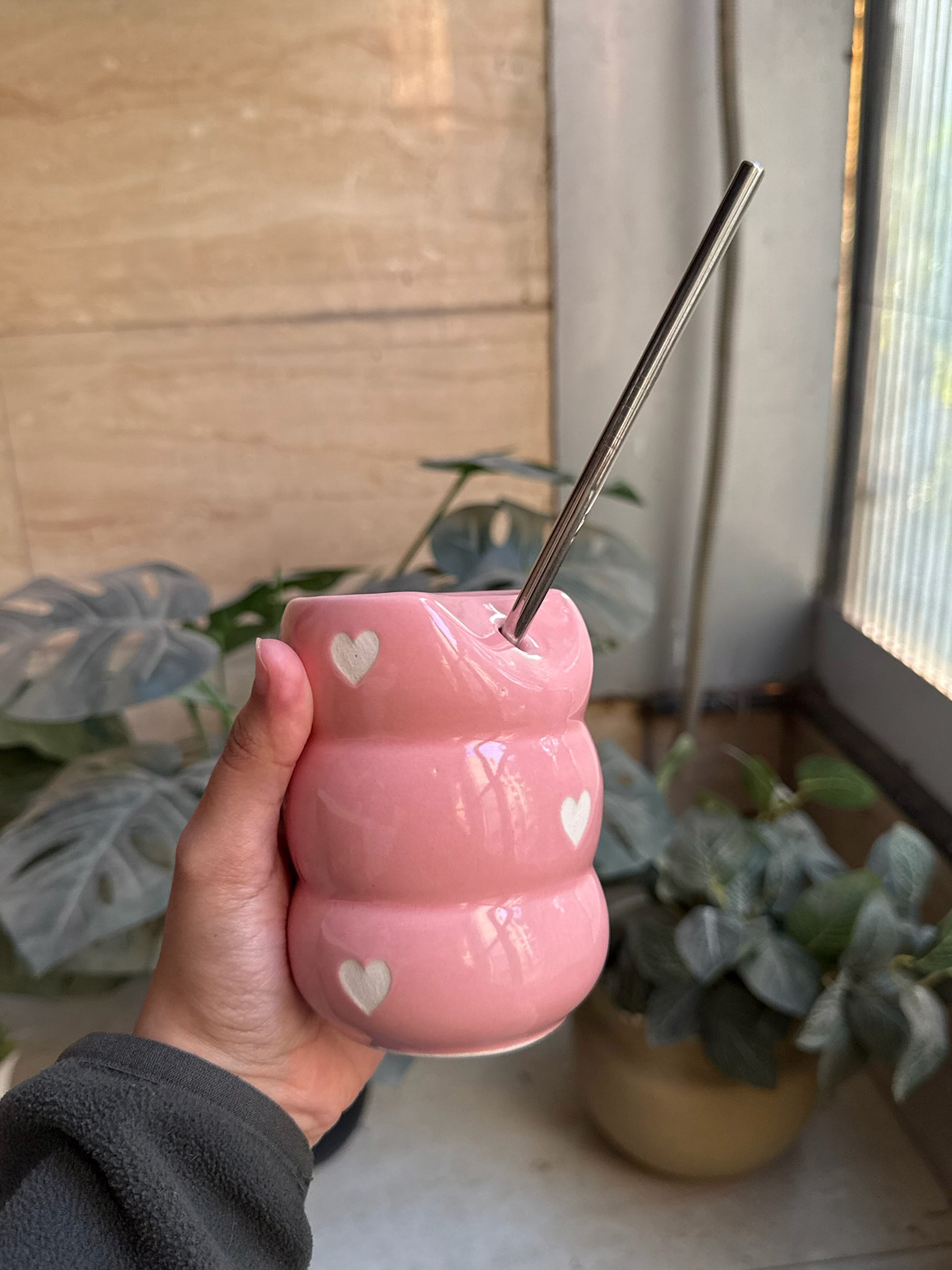 Pink Sipper with Straw