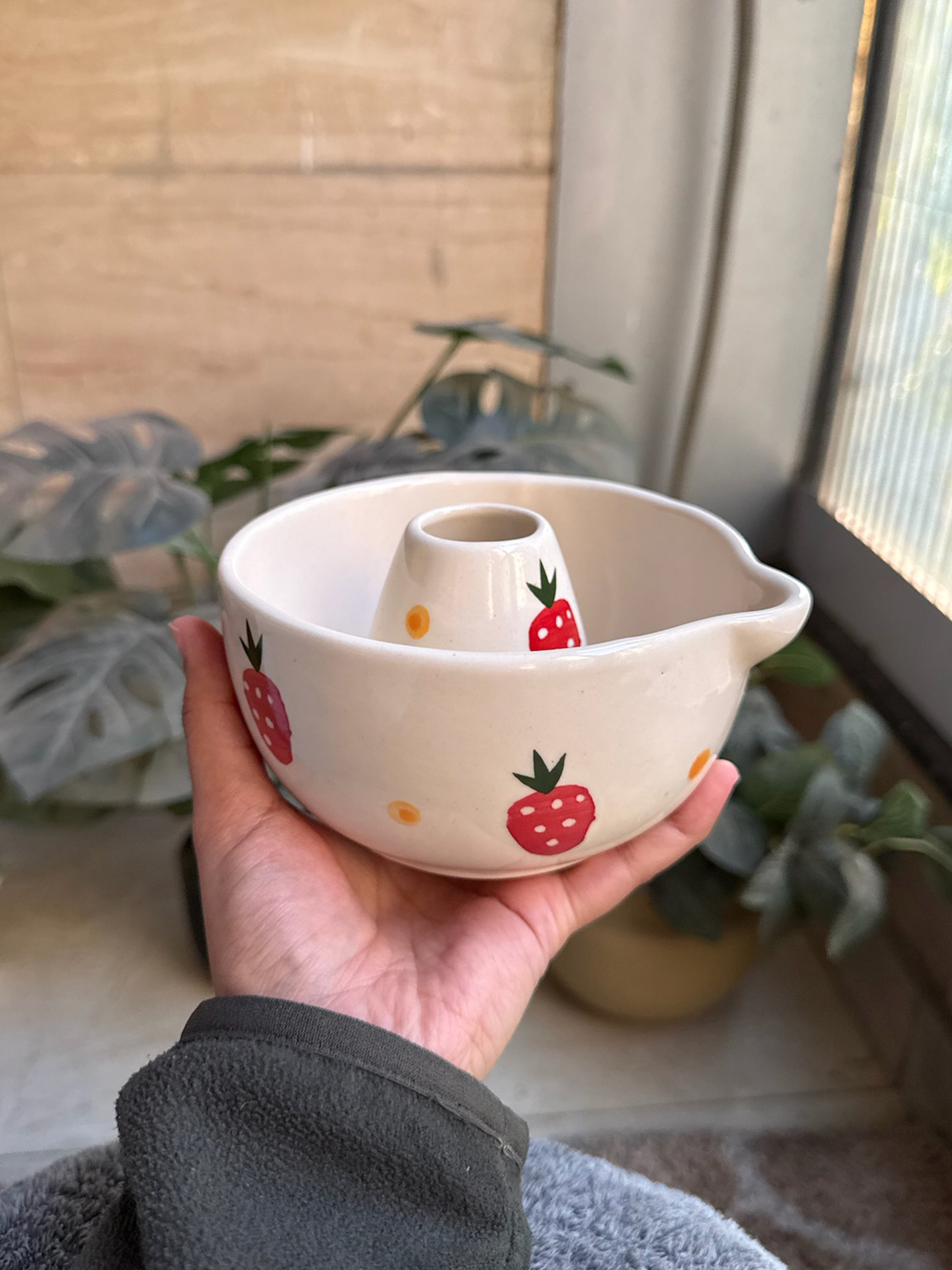 Strawberry Matcha Bowl with Whisk Holder