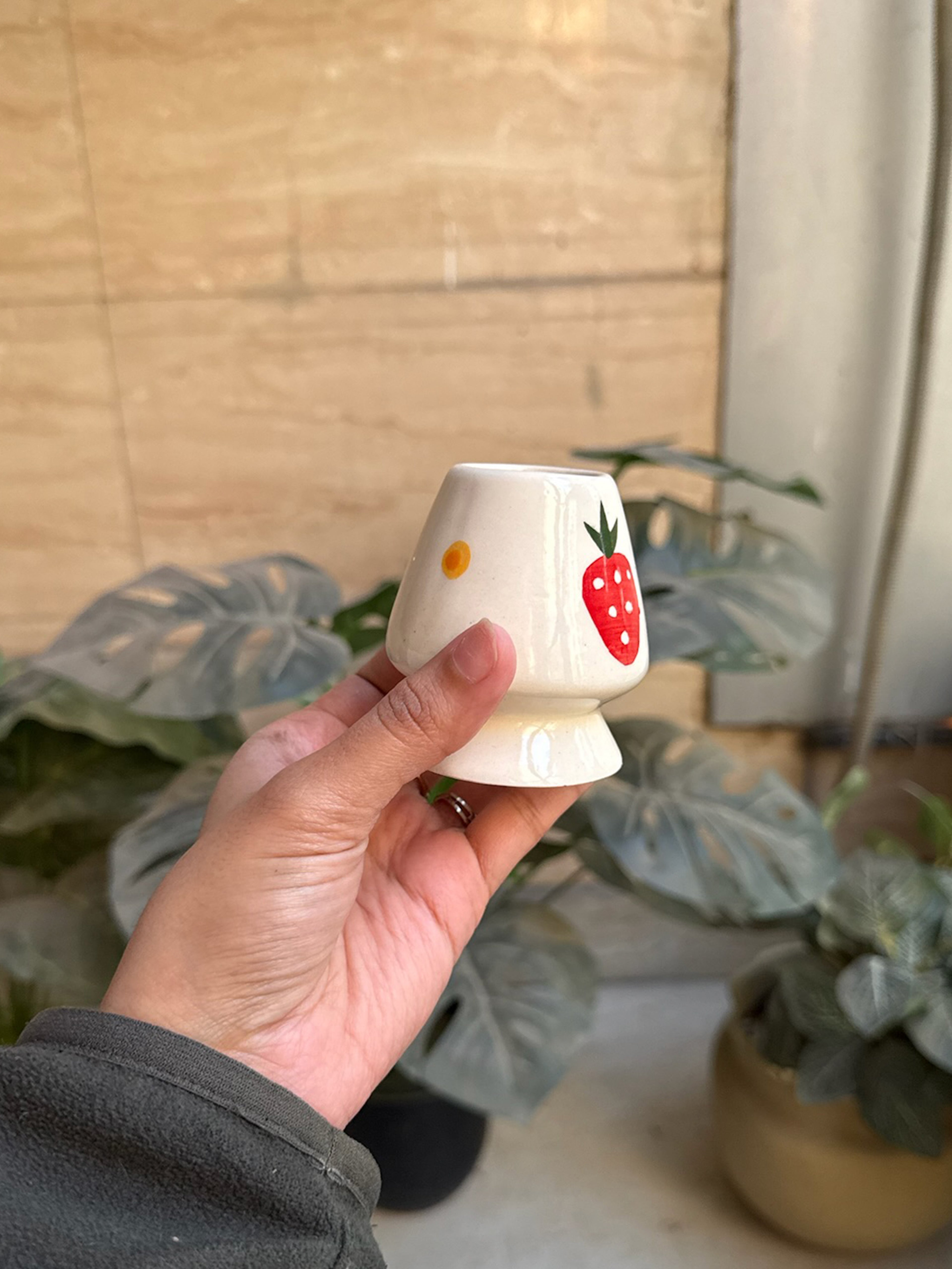 Strawberry Matcha Bowl with Whisk Holder