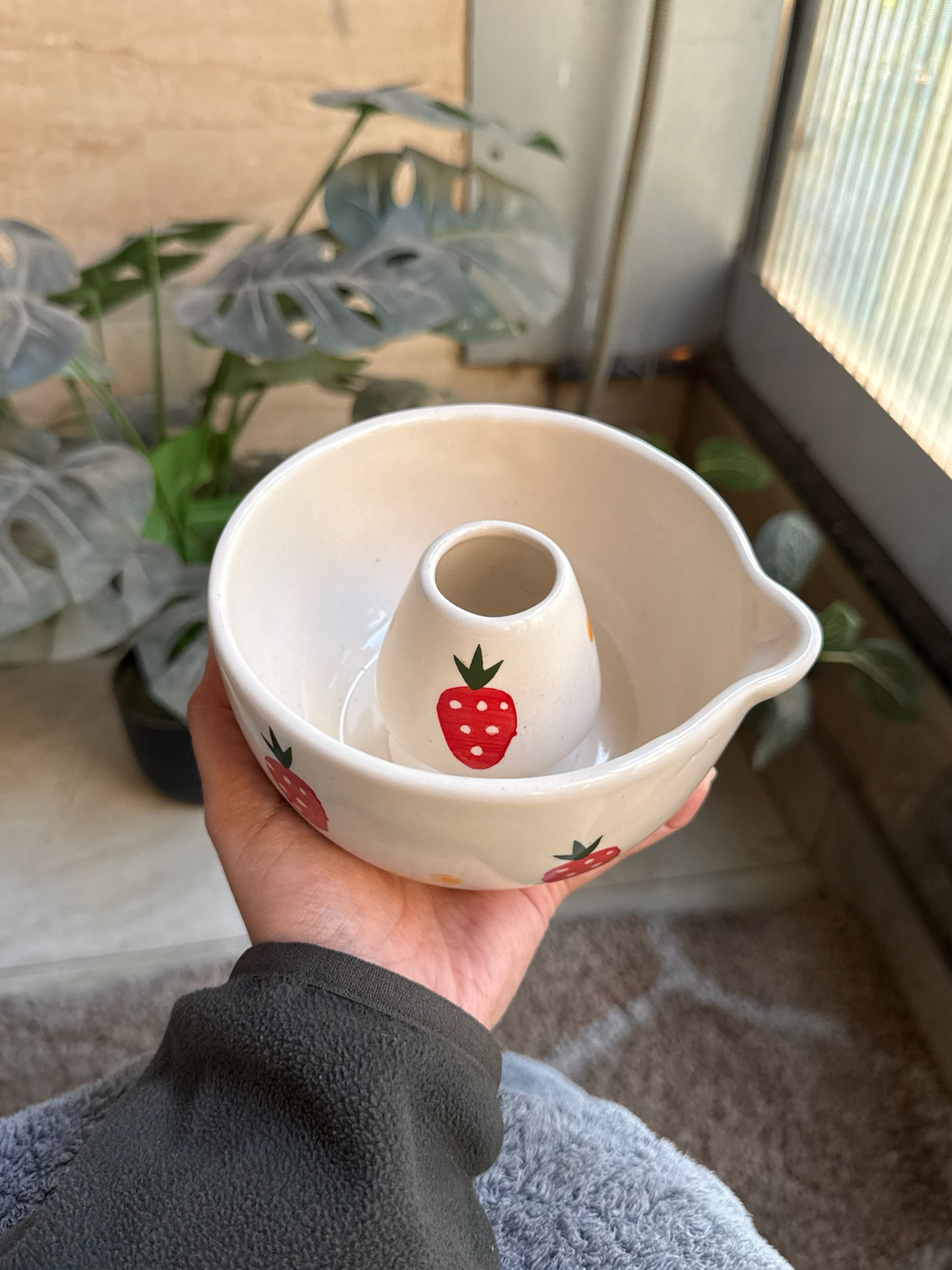 Strawberry Matcha Bowl with Whisk Holder