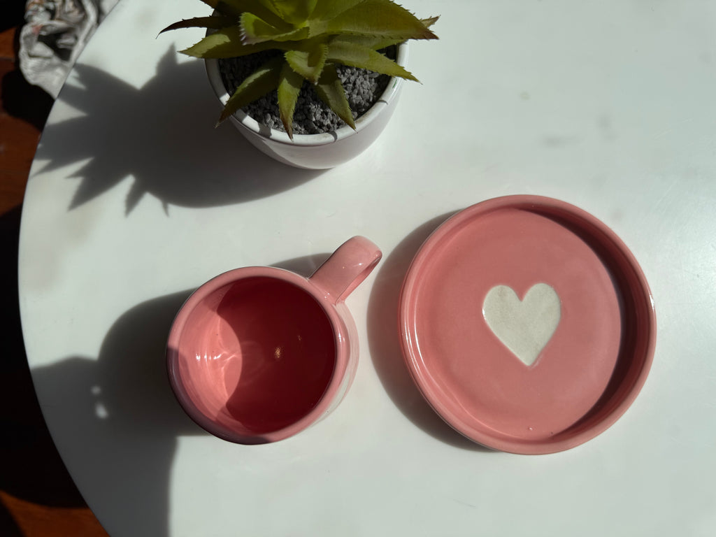 Heart Mug and Suacer