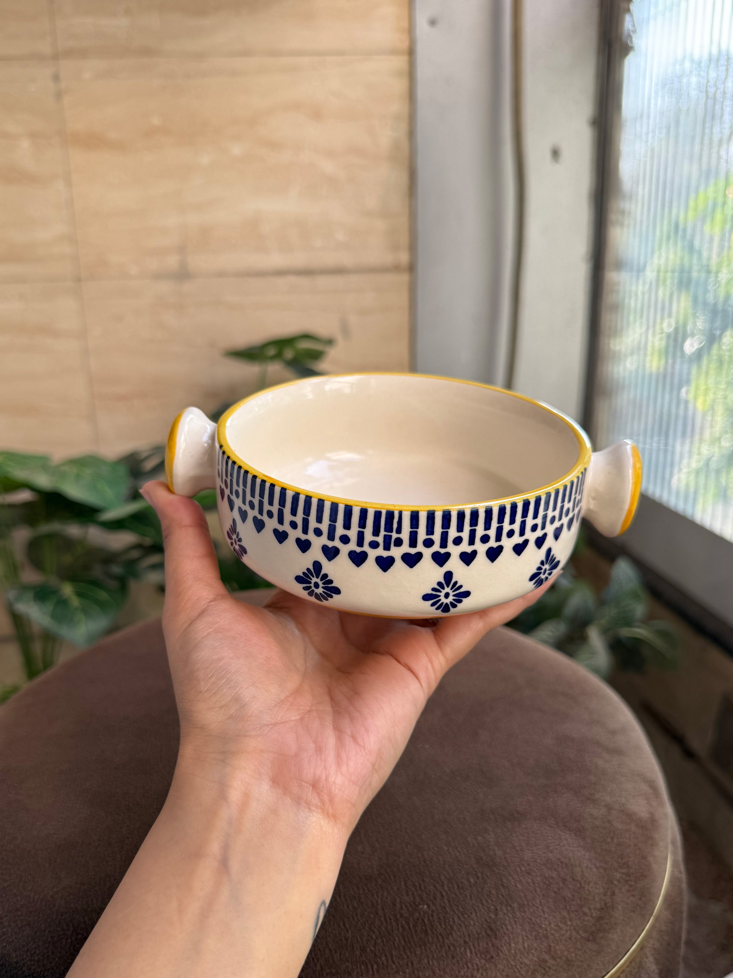 💙 Blue Heart Dual-Handle Bowl