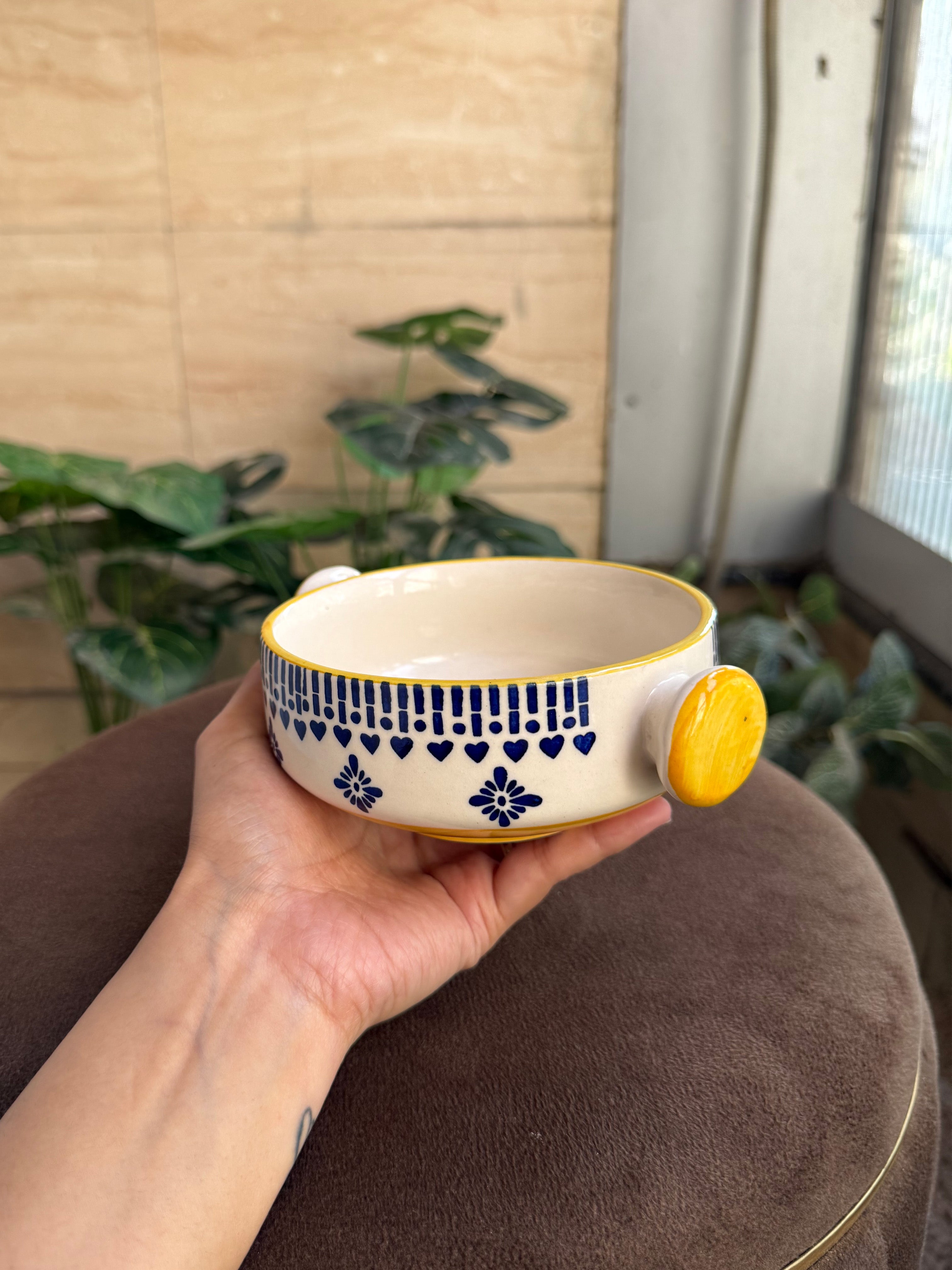 💙 Blue Heart Dual-Handle Bowl