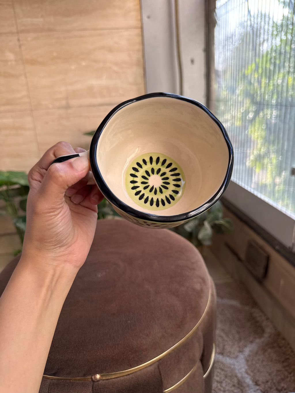 Kiwi Handled Soup Bowl