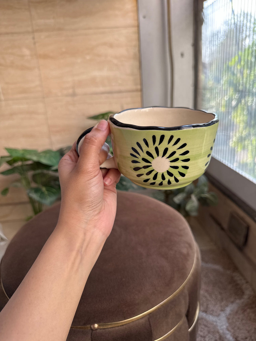 Kiwi Handled Soup Bowl