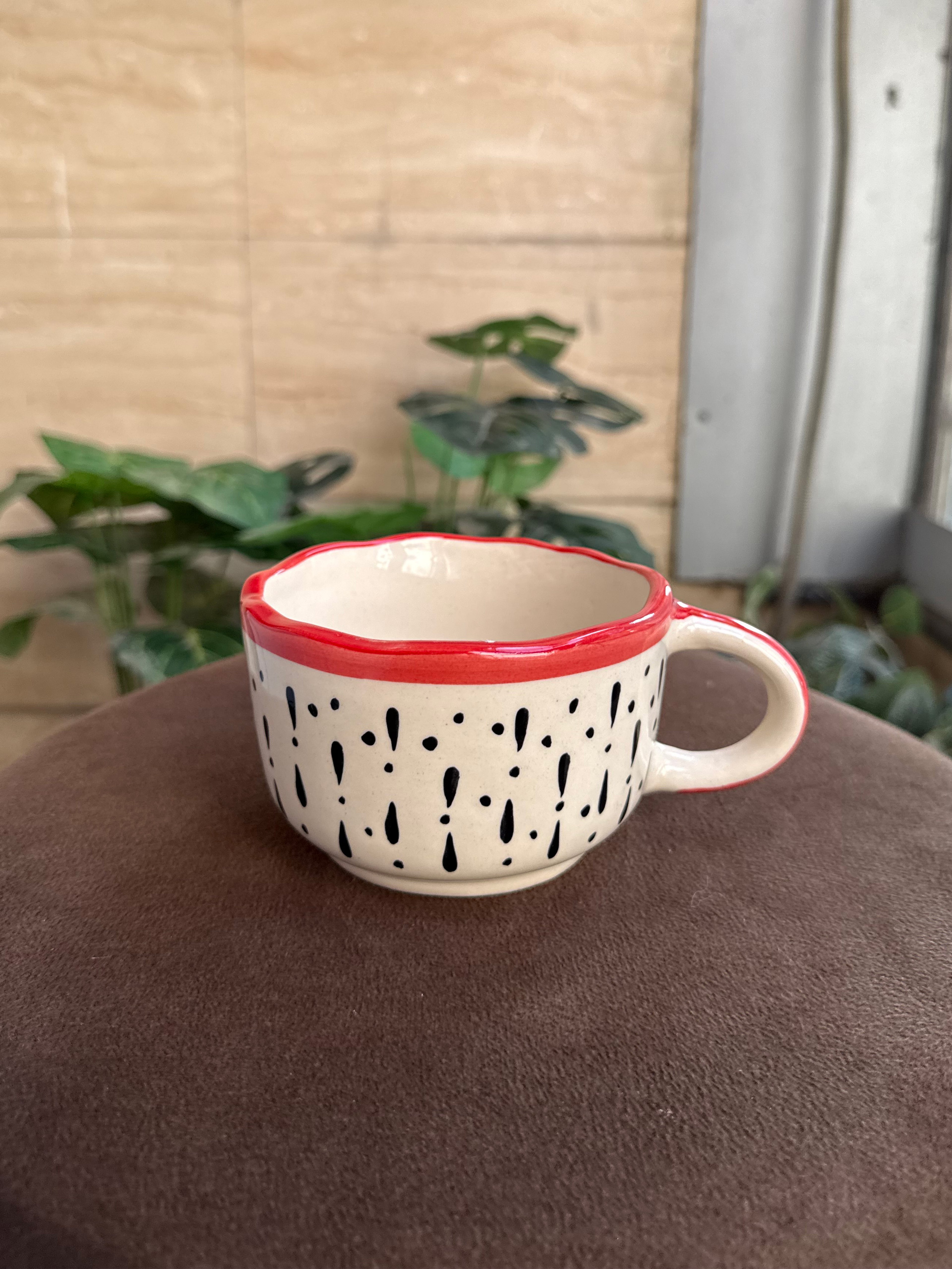 Dragonfruit Handled Soup Bowl