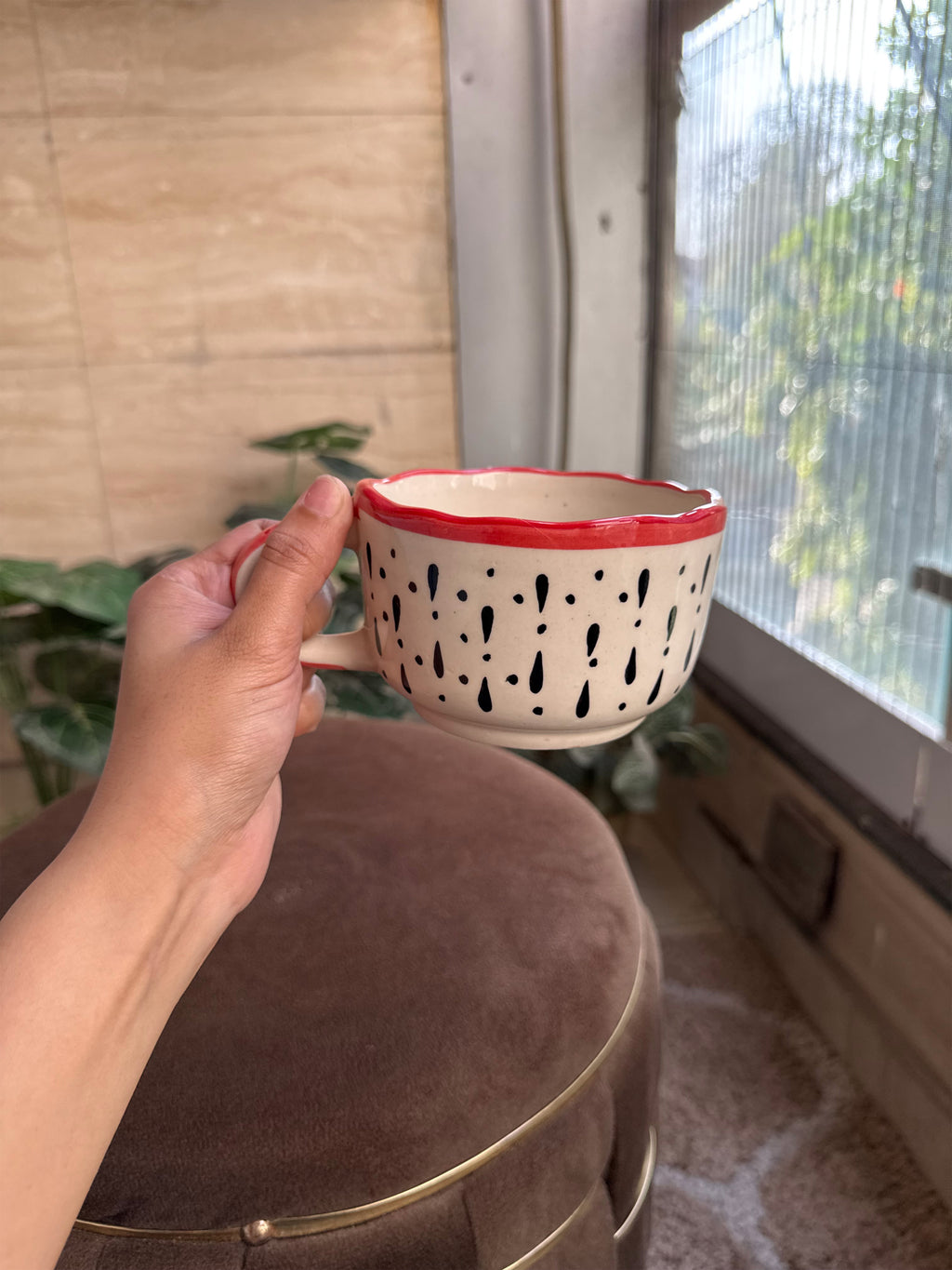 Dragonfruit Handled Soup Bowl