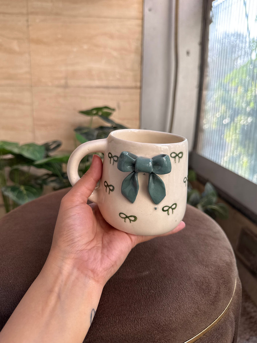 Green Bow Mug