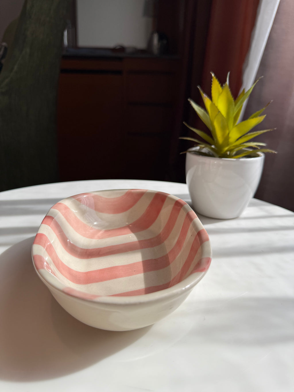 Striped Oval Bowl