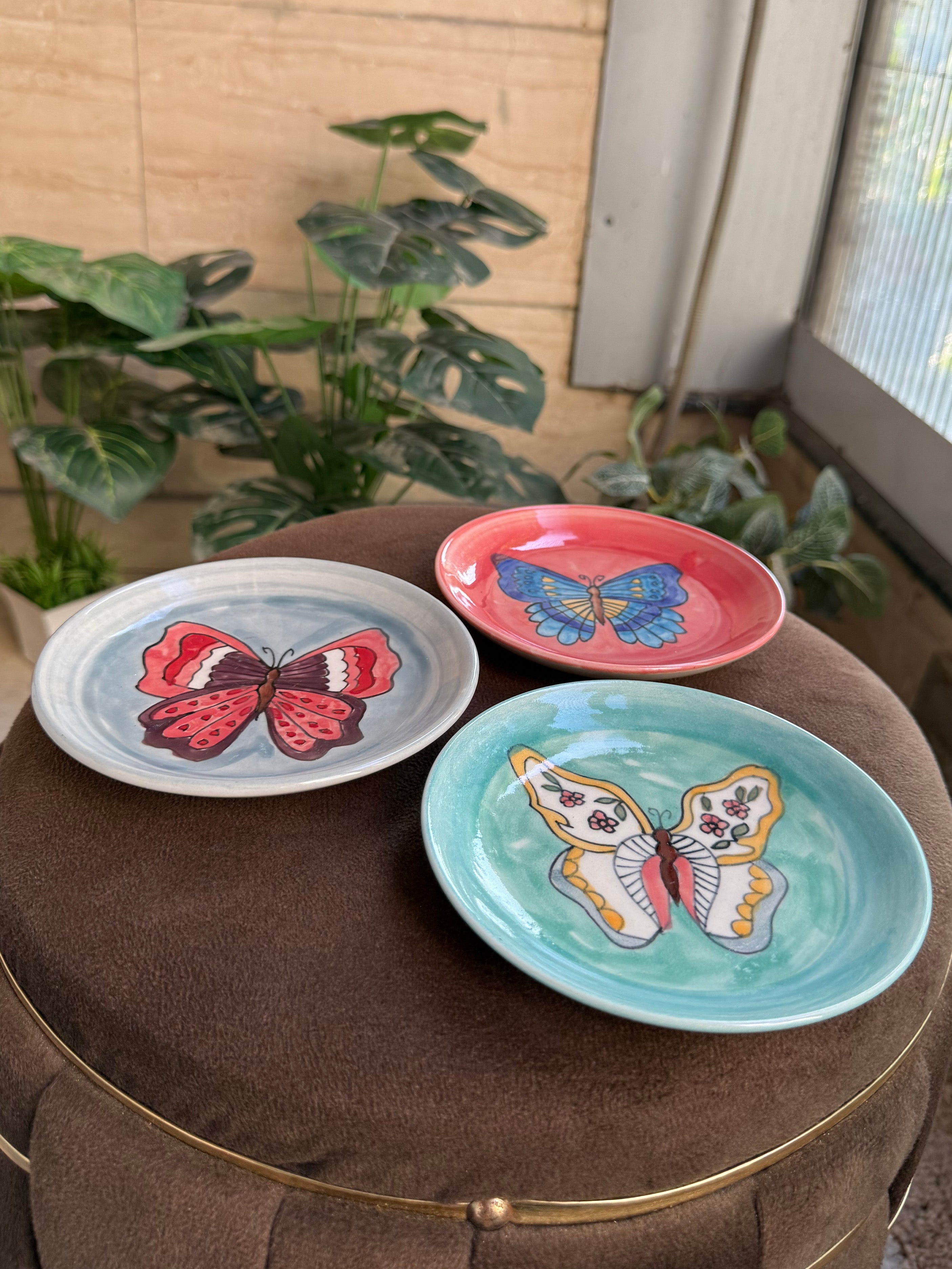 Butterfly Saucer Plates (Set of 3) | 5" Small Plates