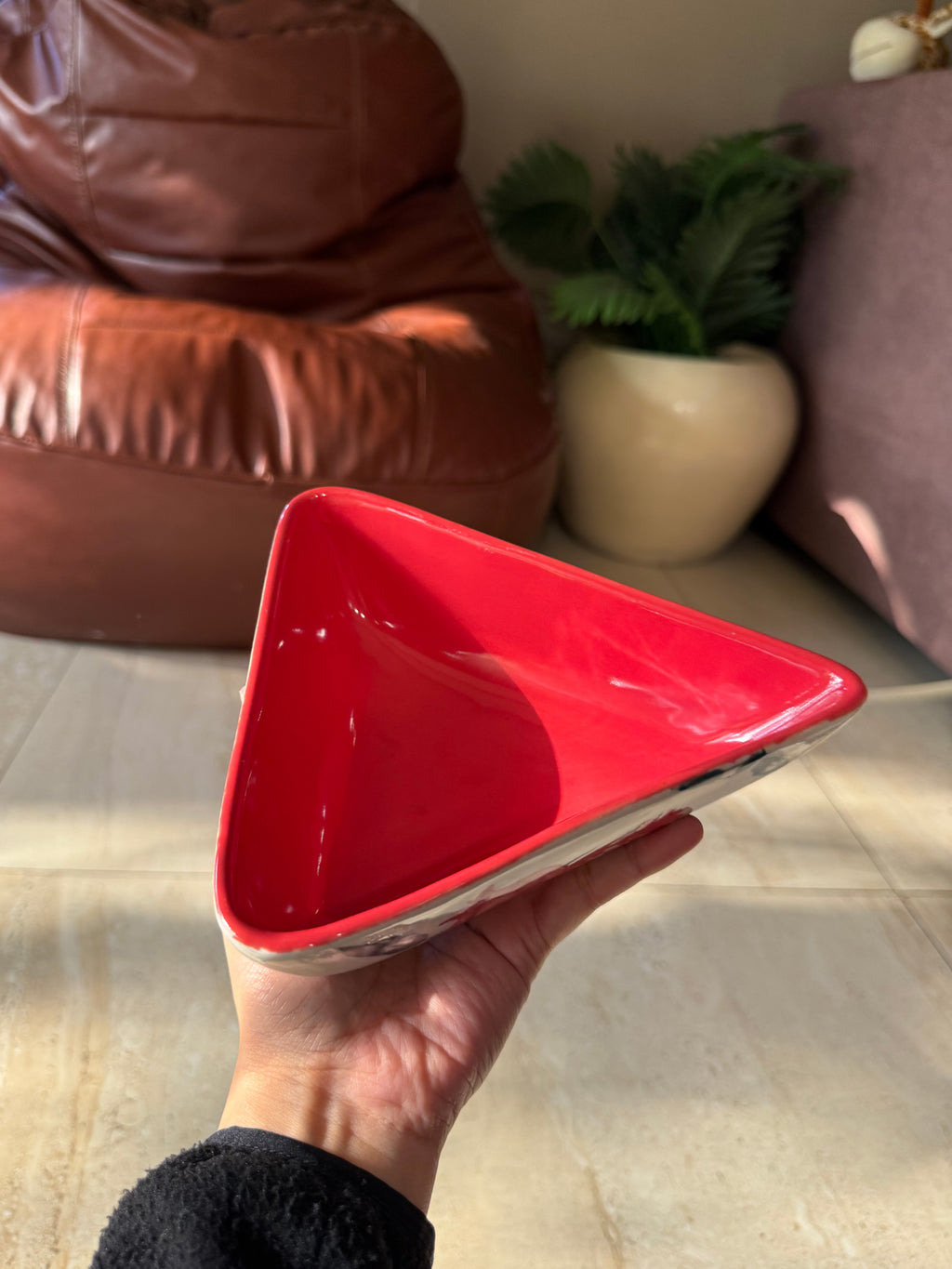 Red Triangle with Detailed Border