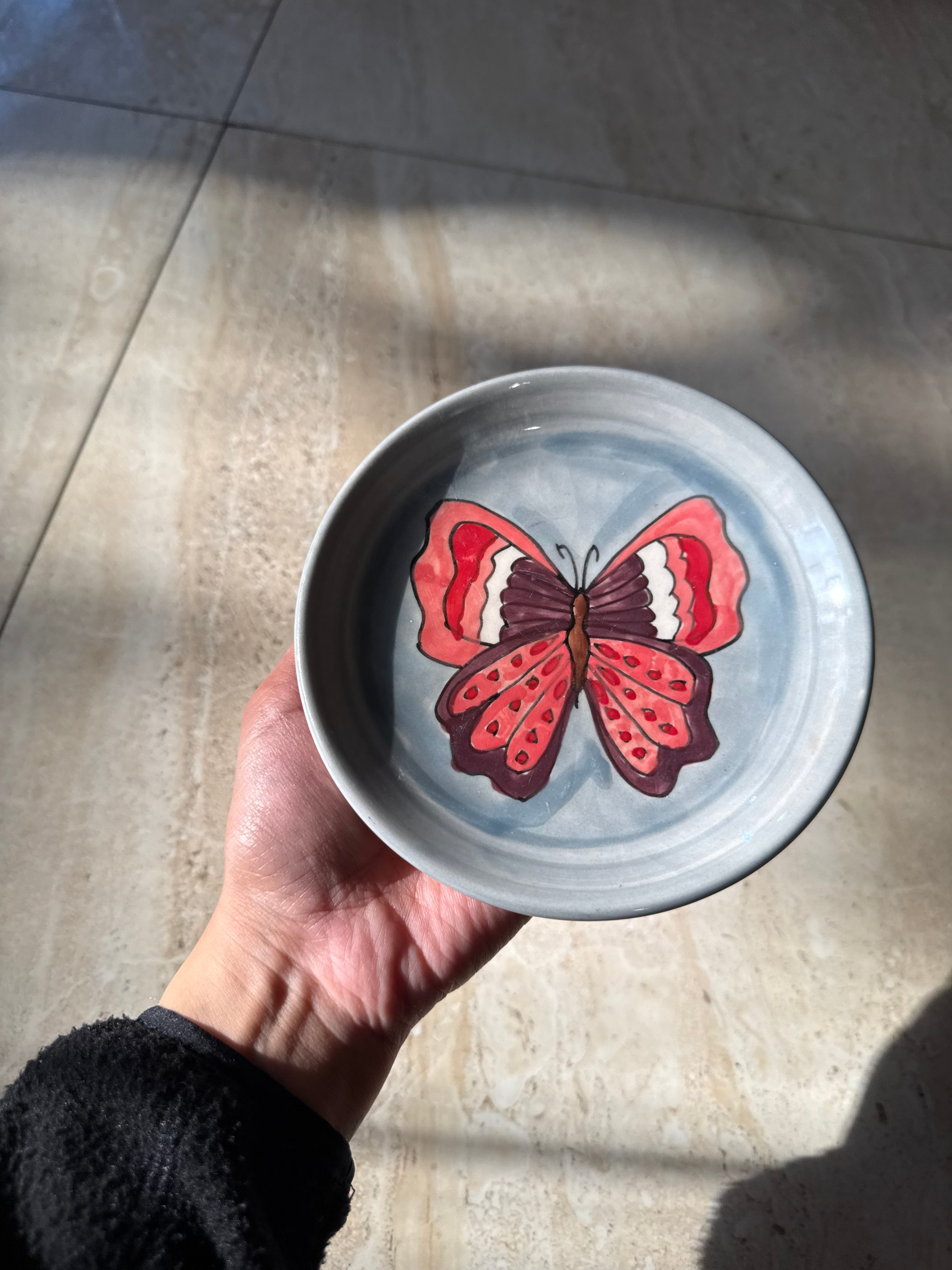 Butterfly Saucer Plates (Set of 3) | 5" Small Plates