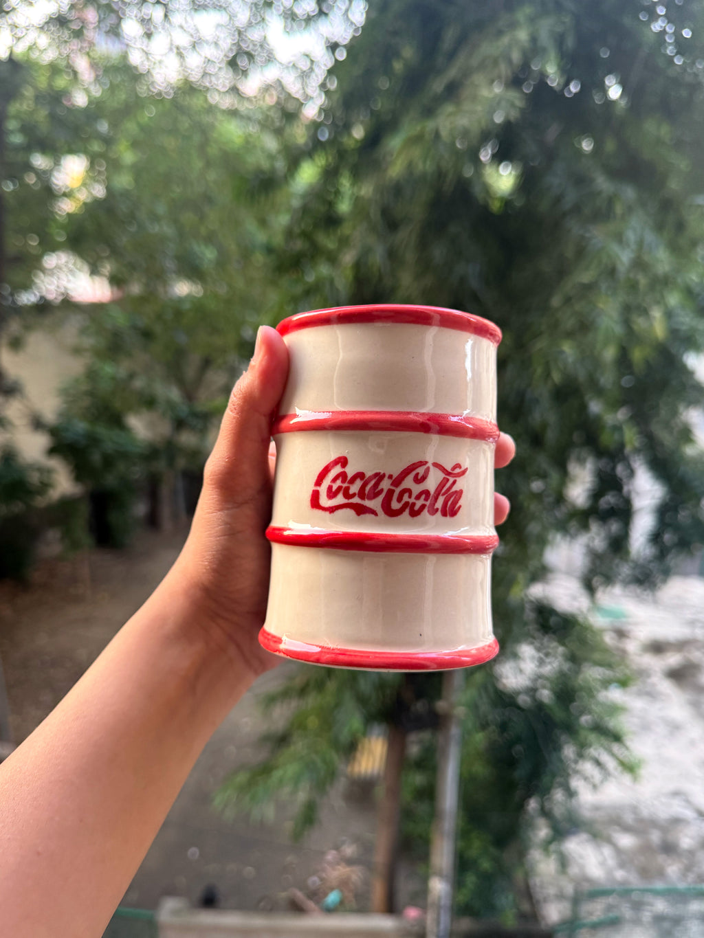 Coca-Cola Drum-Shaped Ceramic Tumbler 🥤❤️