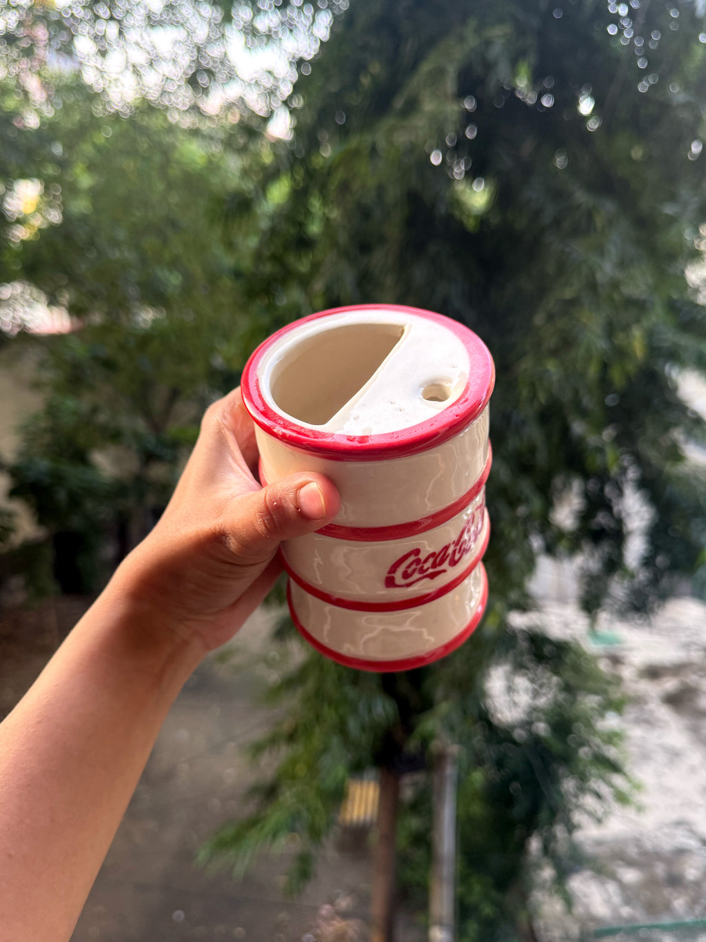 Coca-Cola Drum-Shaped Ceramic Tumbler 🥤❤️