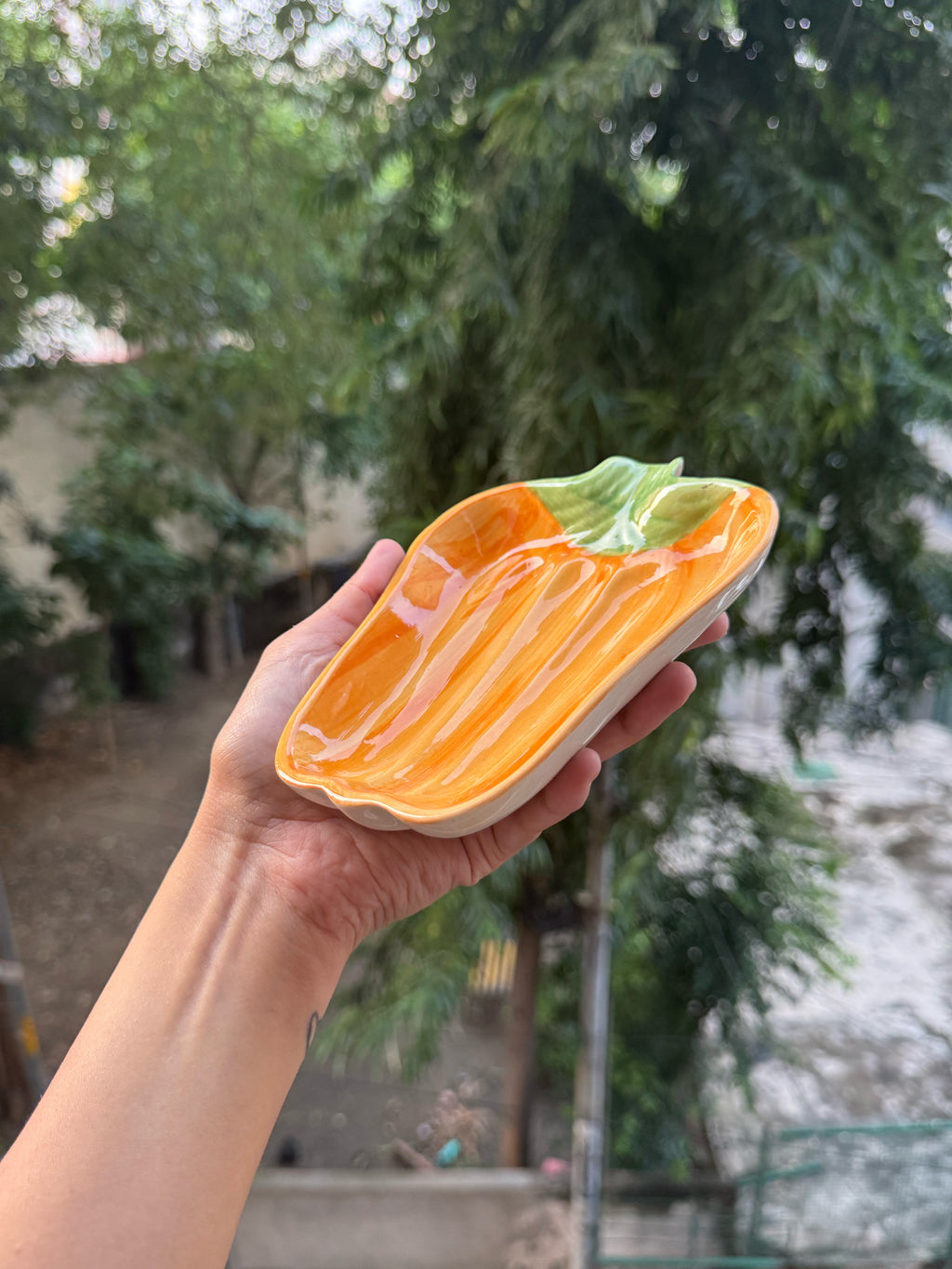 Mittiraa Home Yellow Capsicum Ceramic Plate