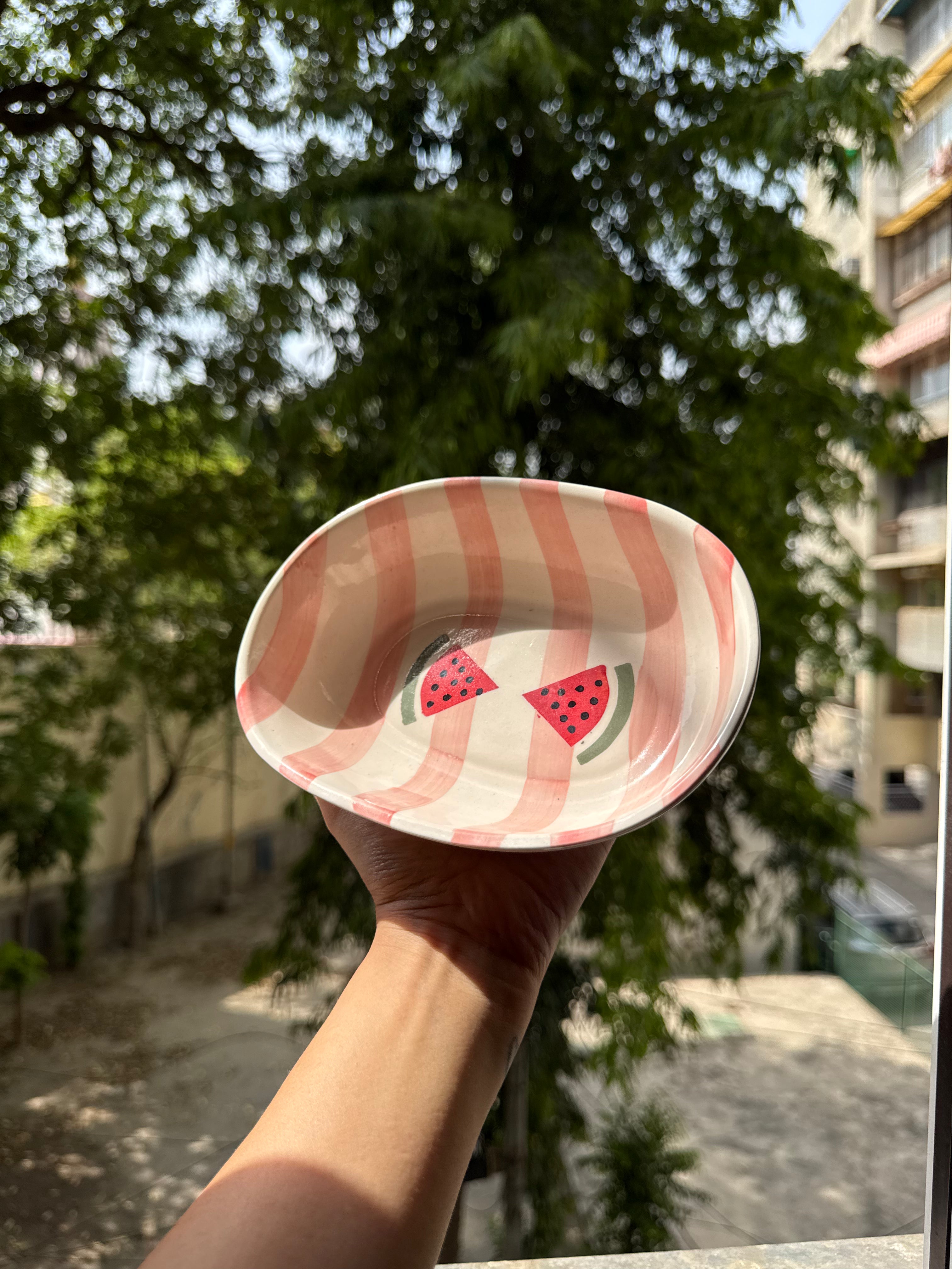 Watermelon Whirl Oval Bowl 🍉