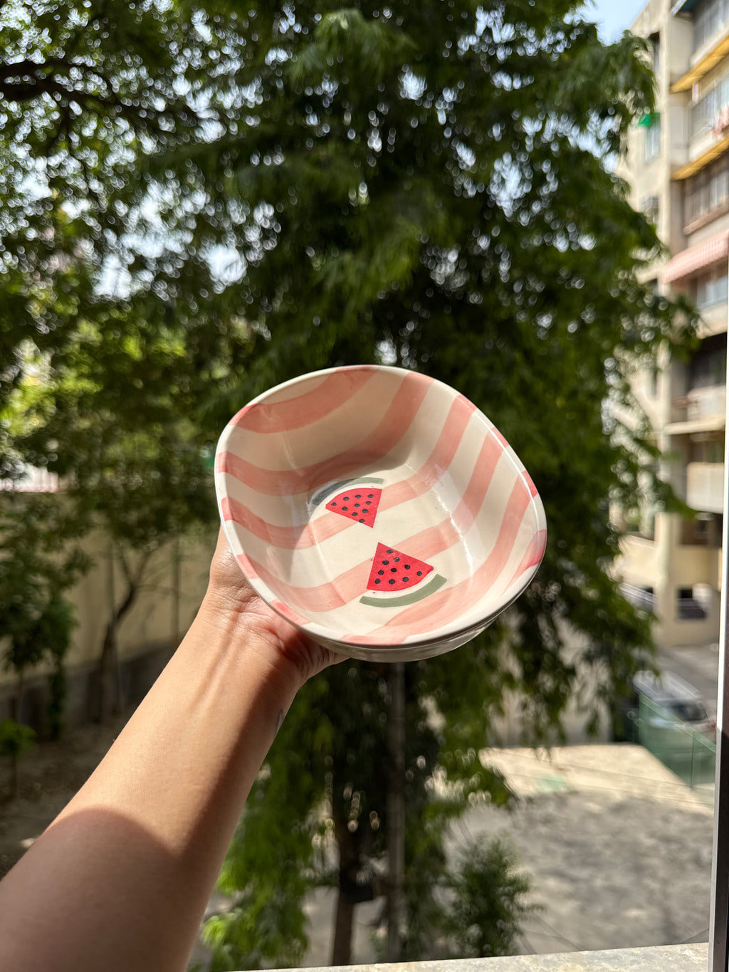 Watermelon Whirl Oval Bowl 🍉