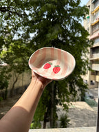 Strawberry Blush Oval Bowl 🍓