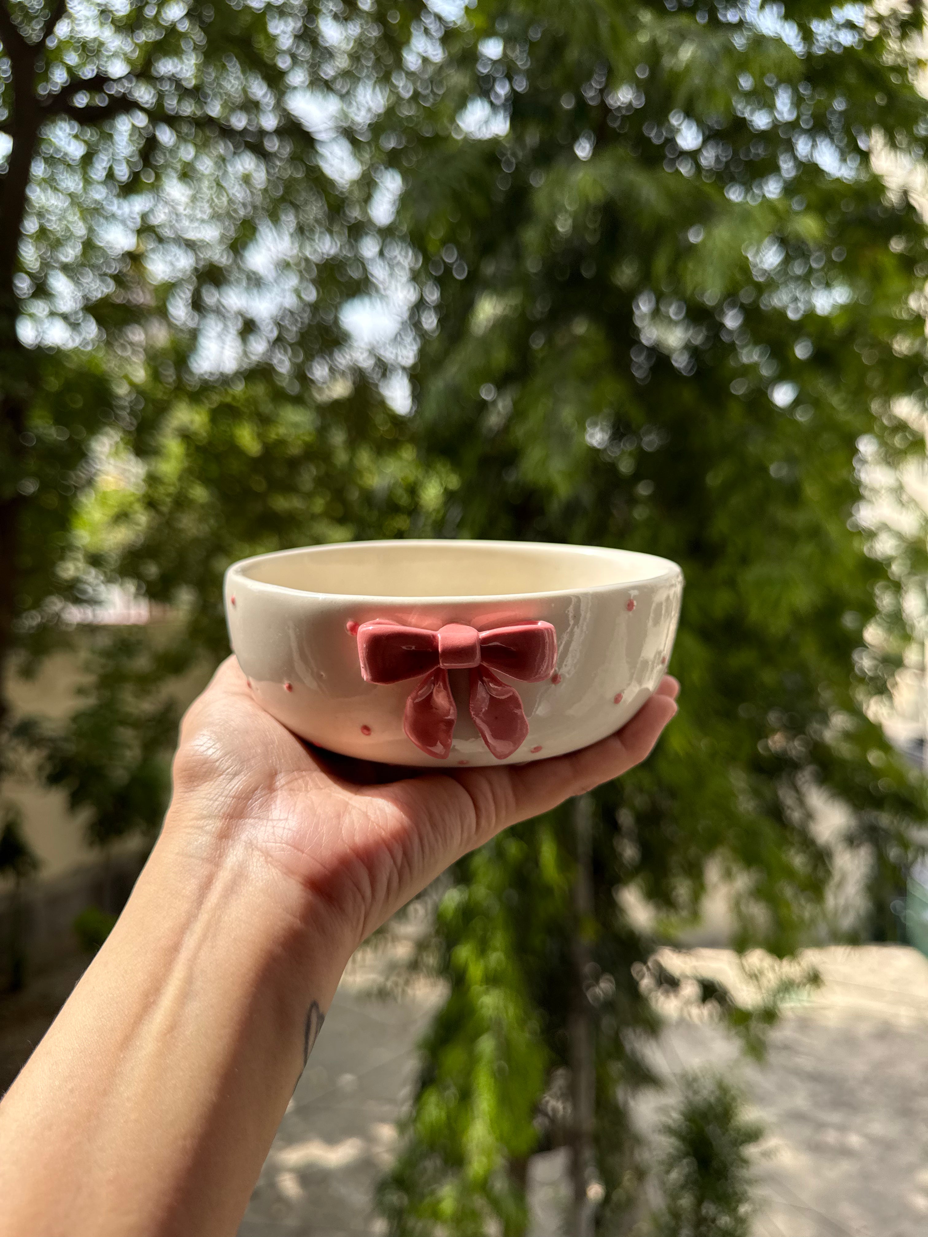 Blush Bow Ceramic Bowl 🎀