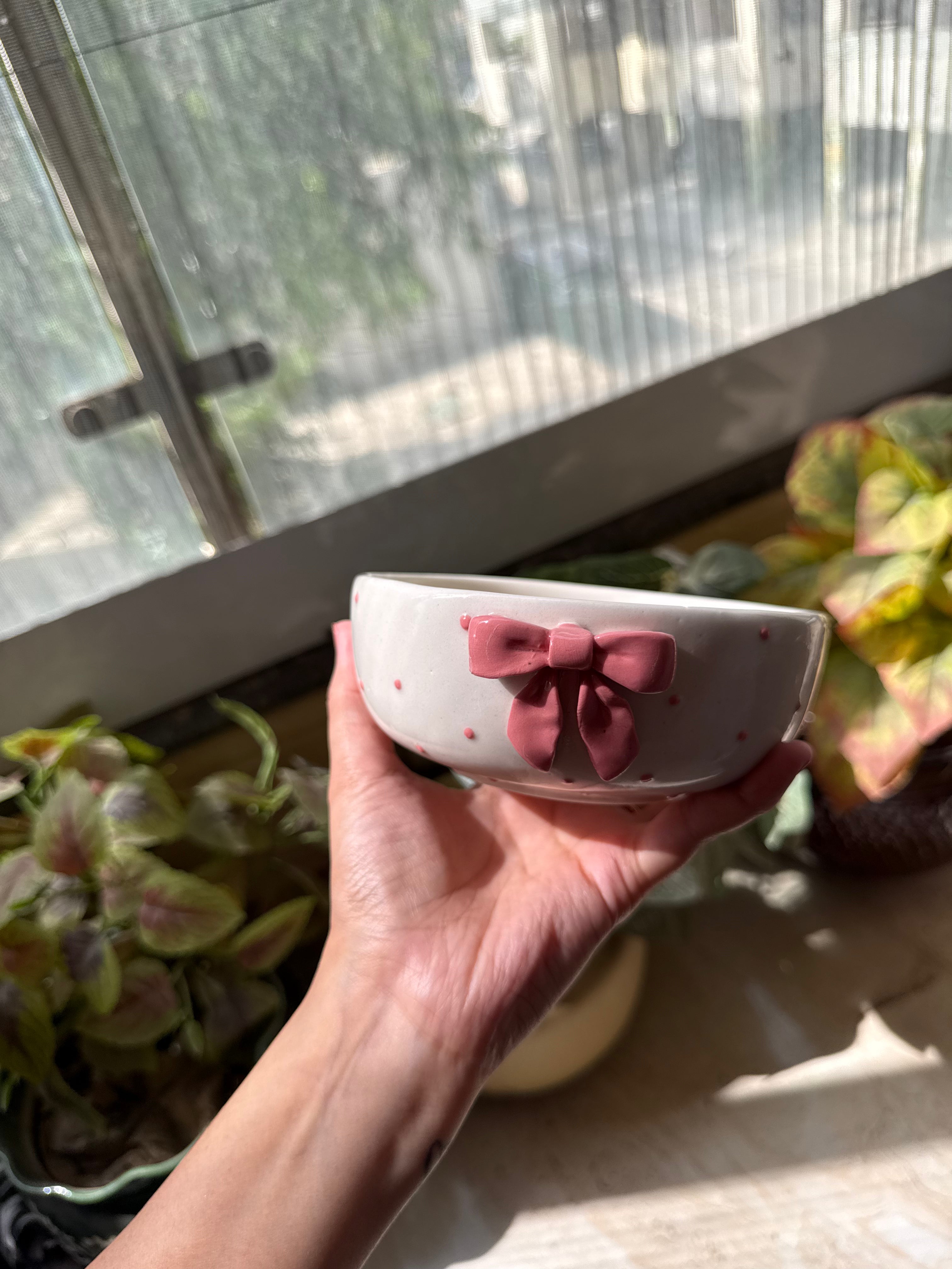 Blush Bow Ceramic Bowl 🎀