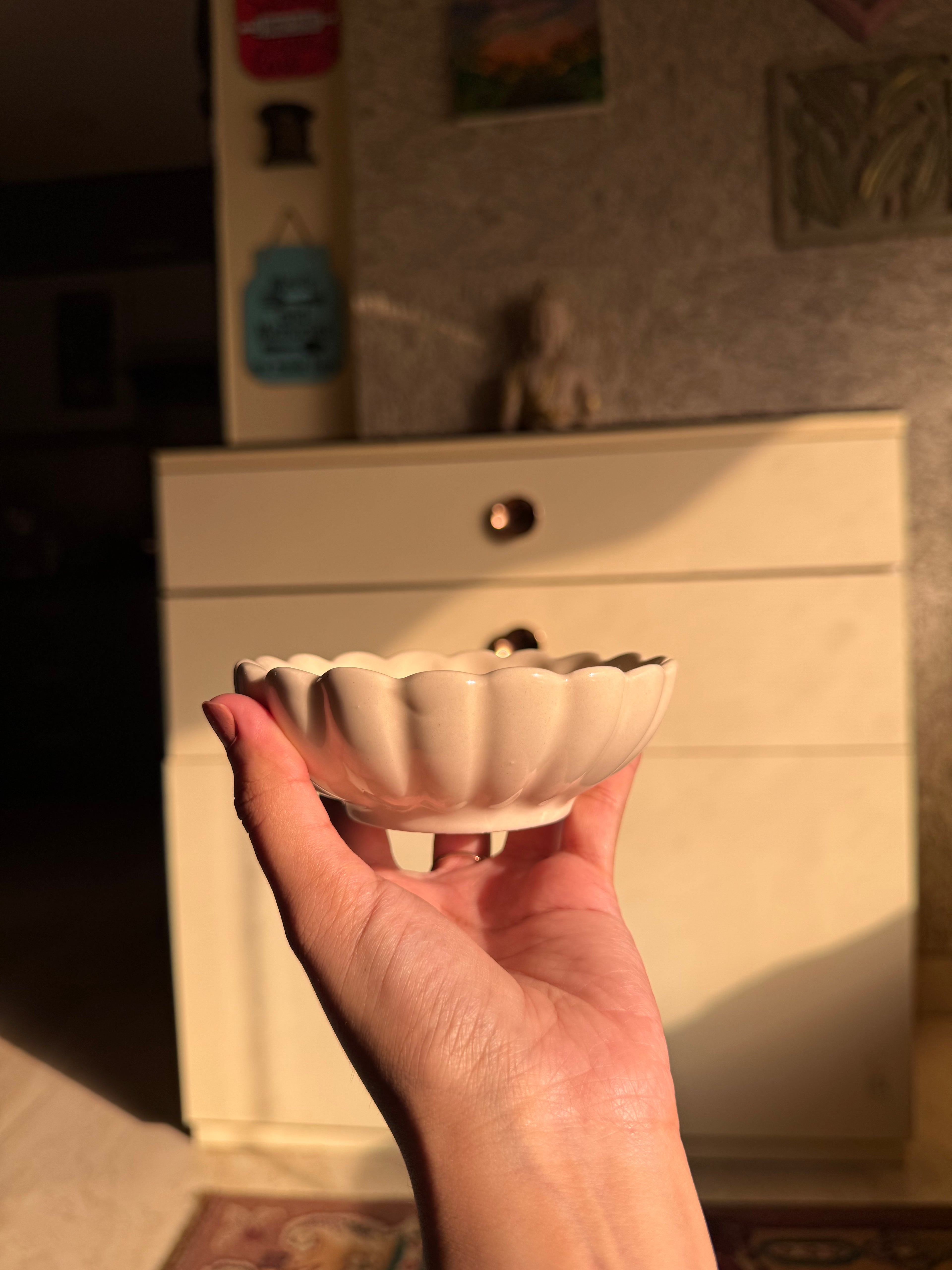 Ivory Petal Ice Cream Bowl 🌸 | Perfect for ice cream, desserts & snacks