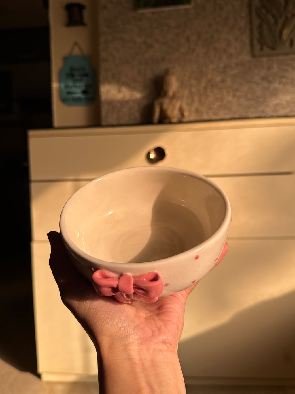 Blush Bow Ceramic Bowl 🎀