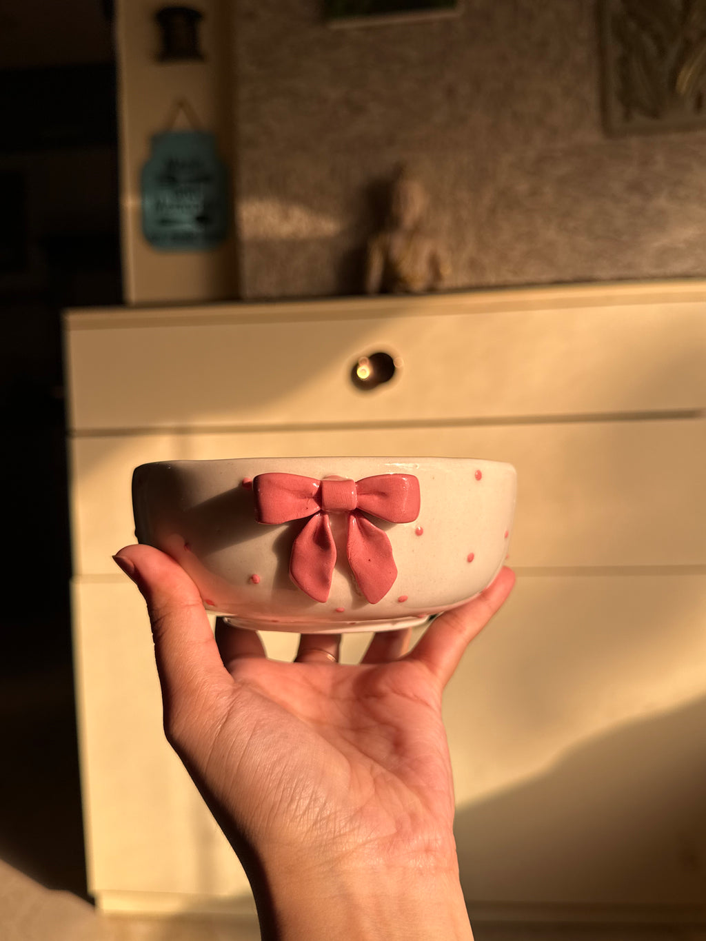 Blush Bow Ceramic Bowl 🎀