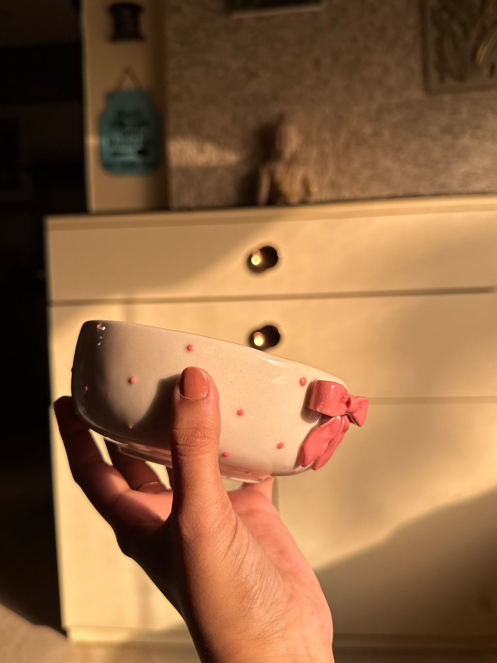 Blush Bow Ceramic Bowl 🎀