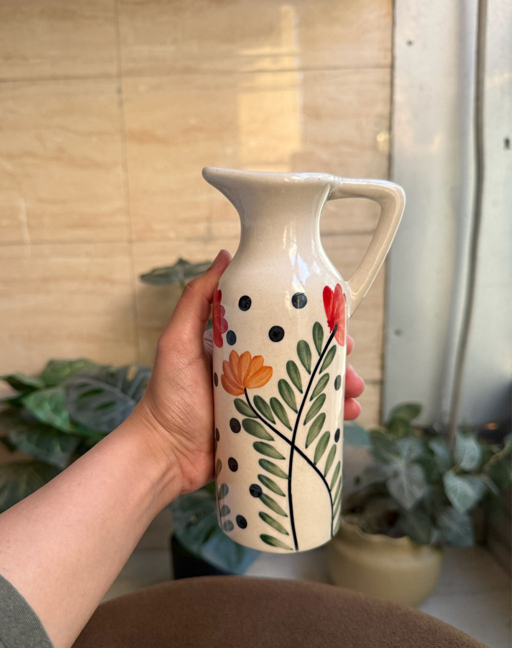 Oil Dispenser with Flowers and Leaves