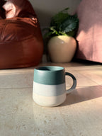 Green Stripes Ceramic Mug | Modern Mug