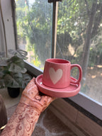 Heart Mug and Suacer