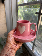 Heart Mug and Suacer