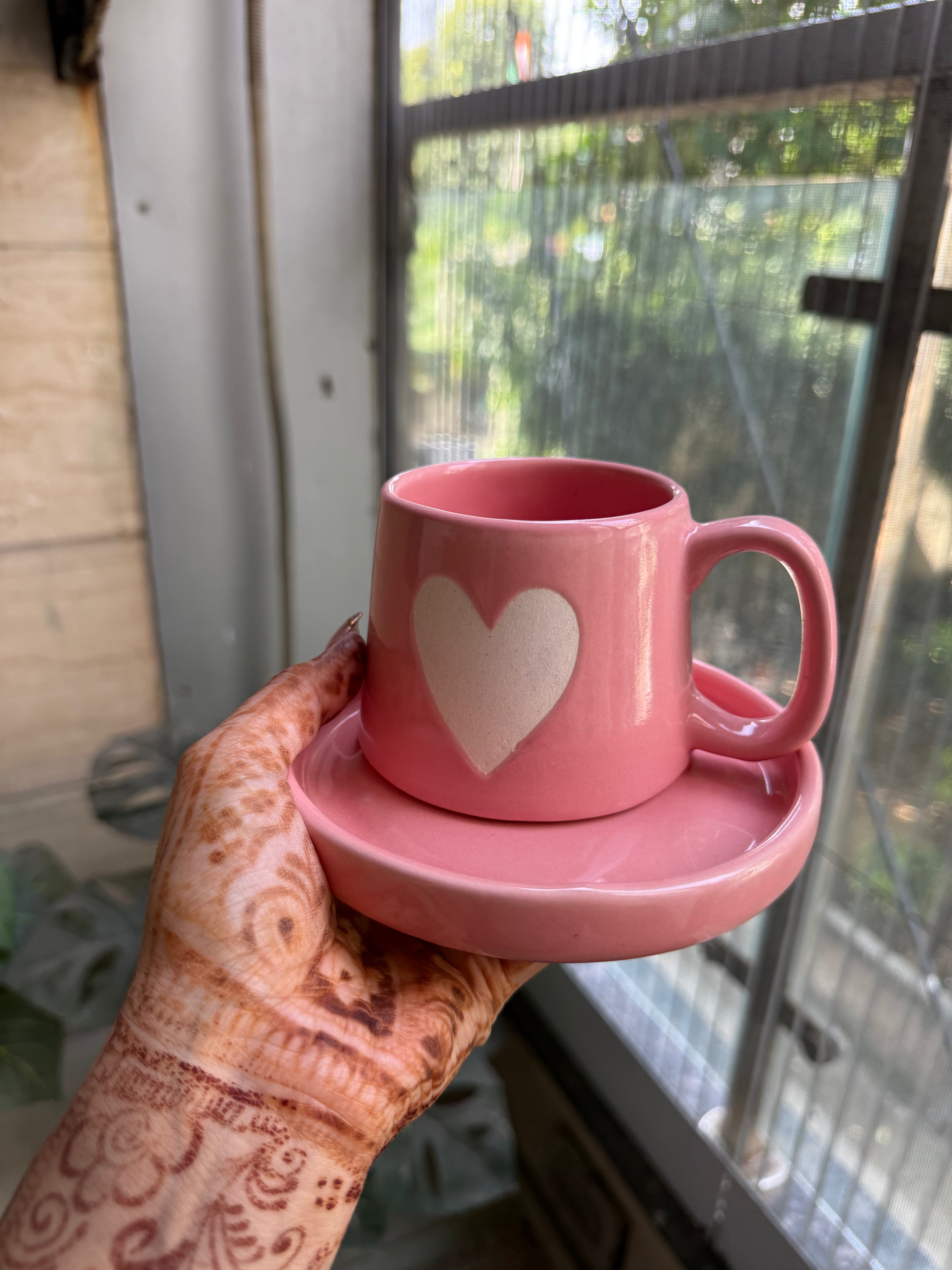 Heart Mug and Suacer