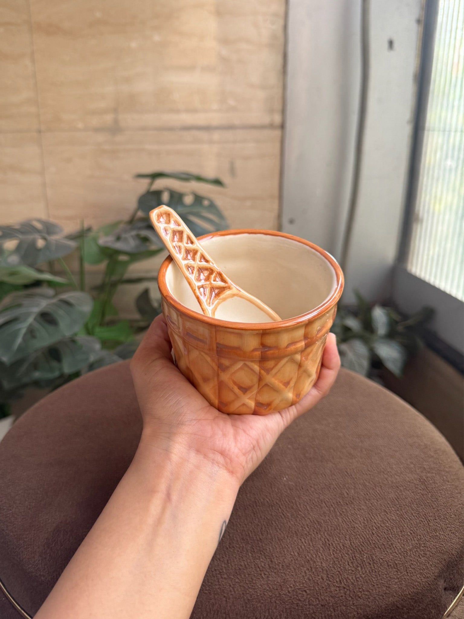 Ice Cream Cup with Spoon