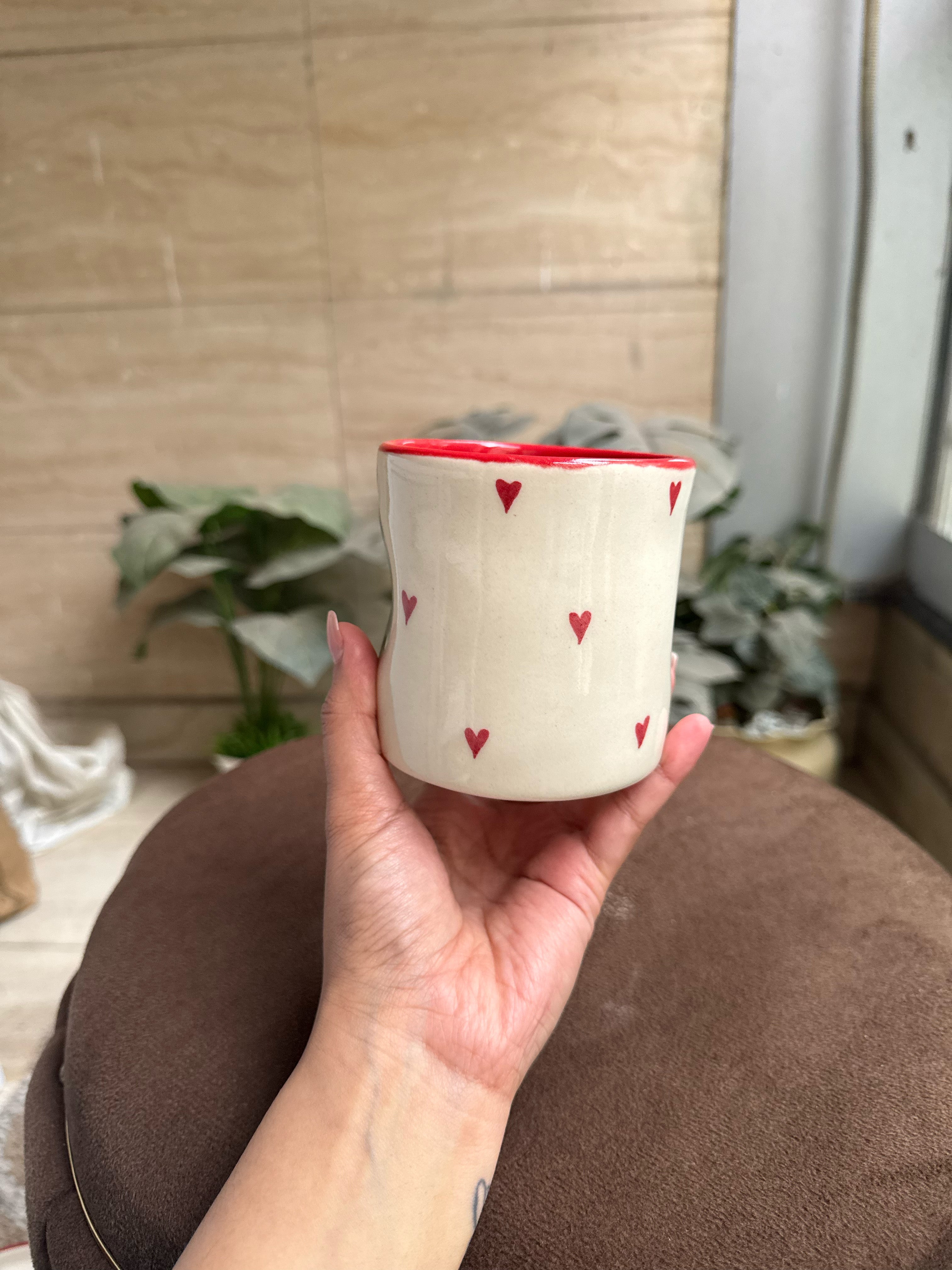 Red Hearts Glass
