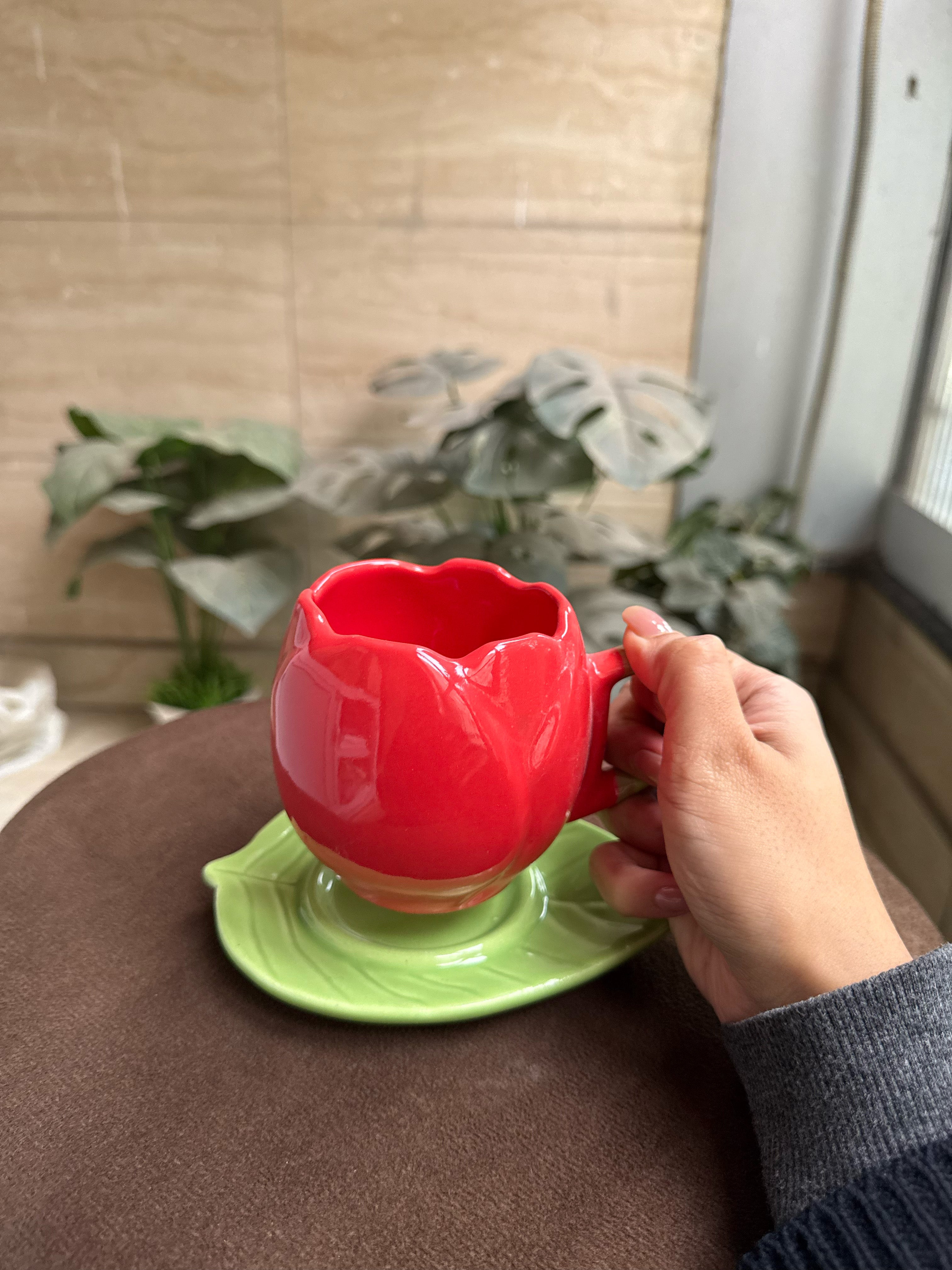 Tulip mug and saucer