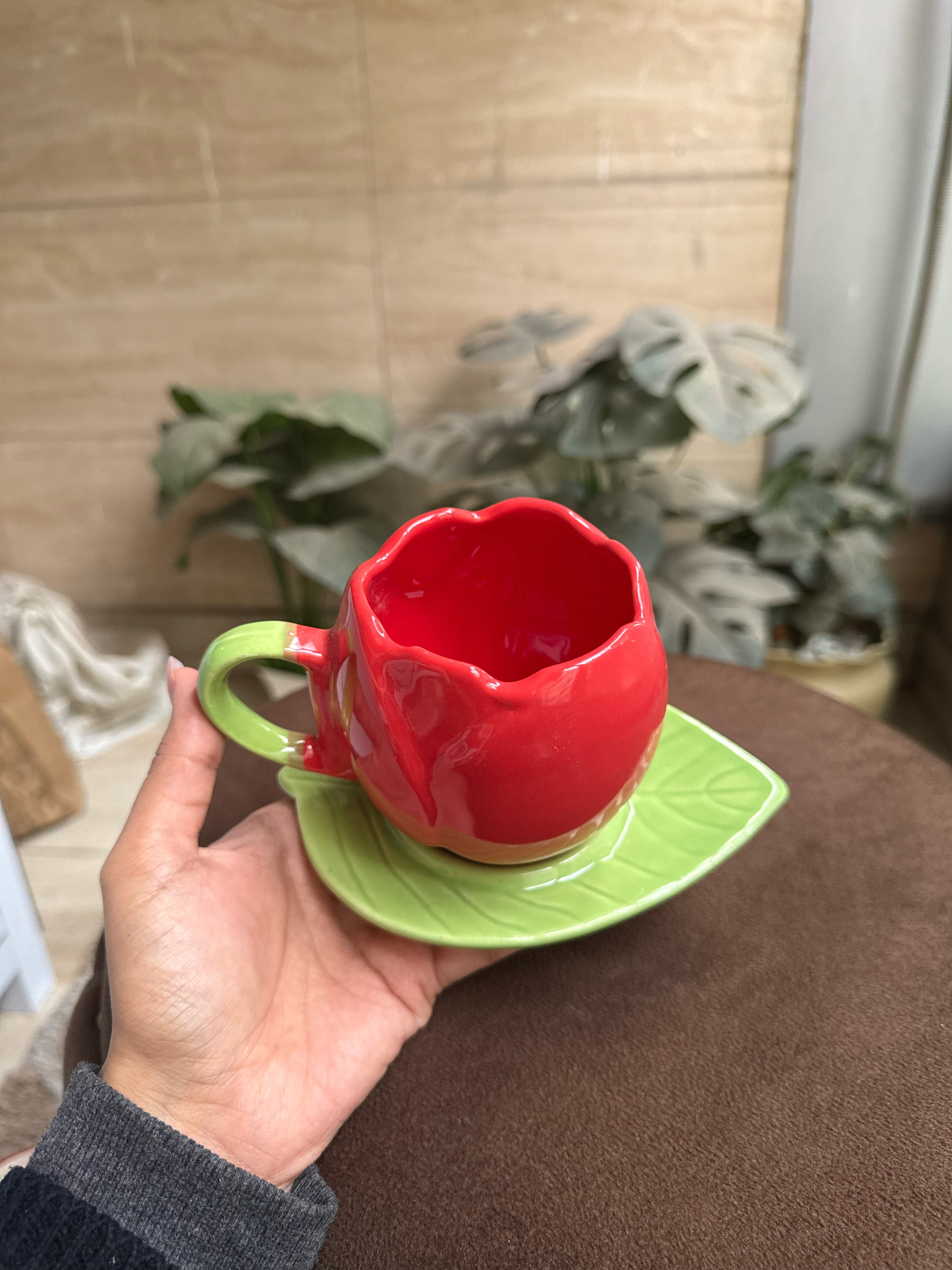 Tulip mug and saucer