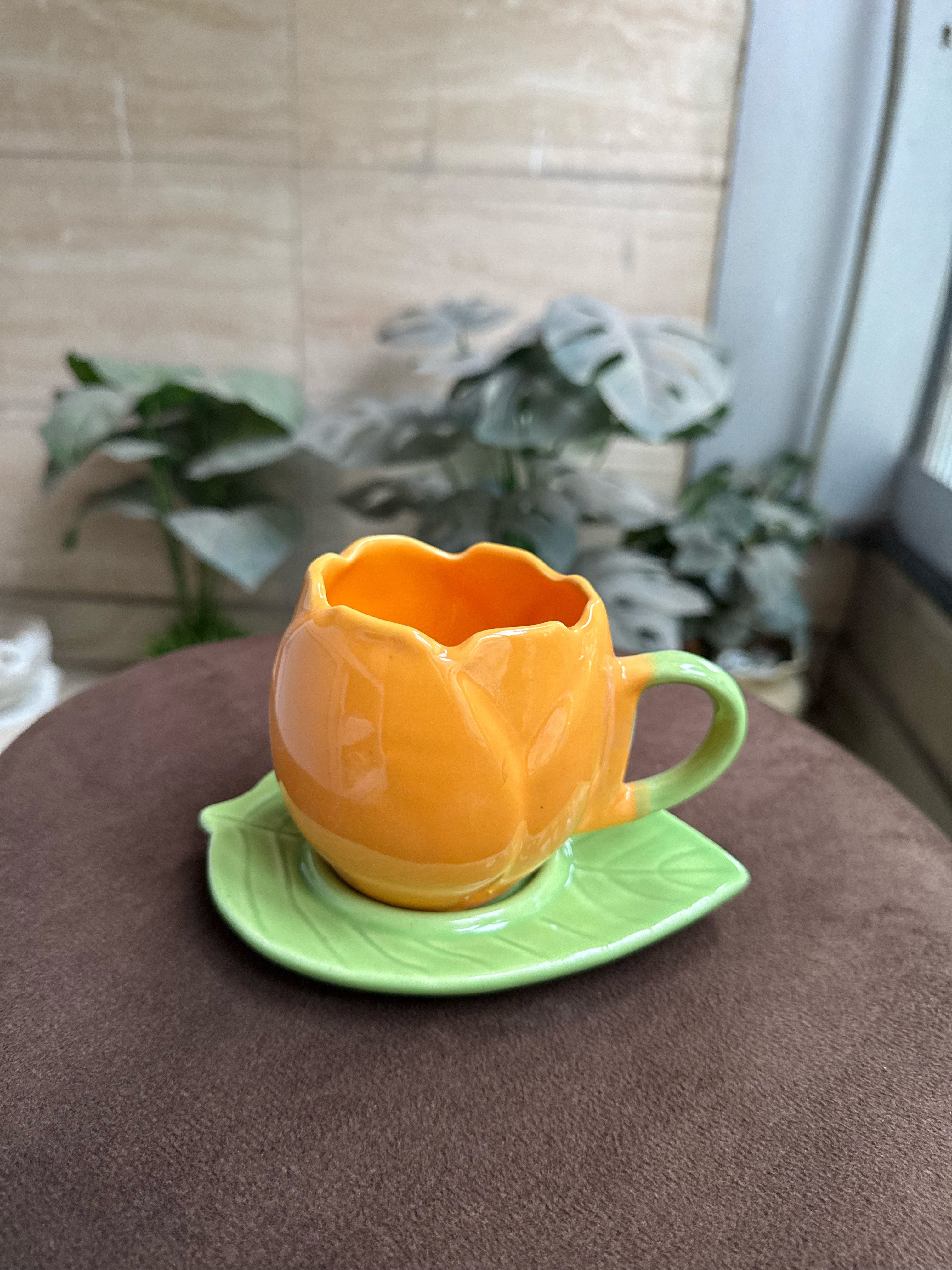 Tulip mug and saucer