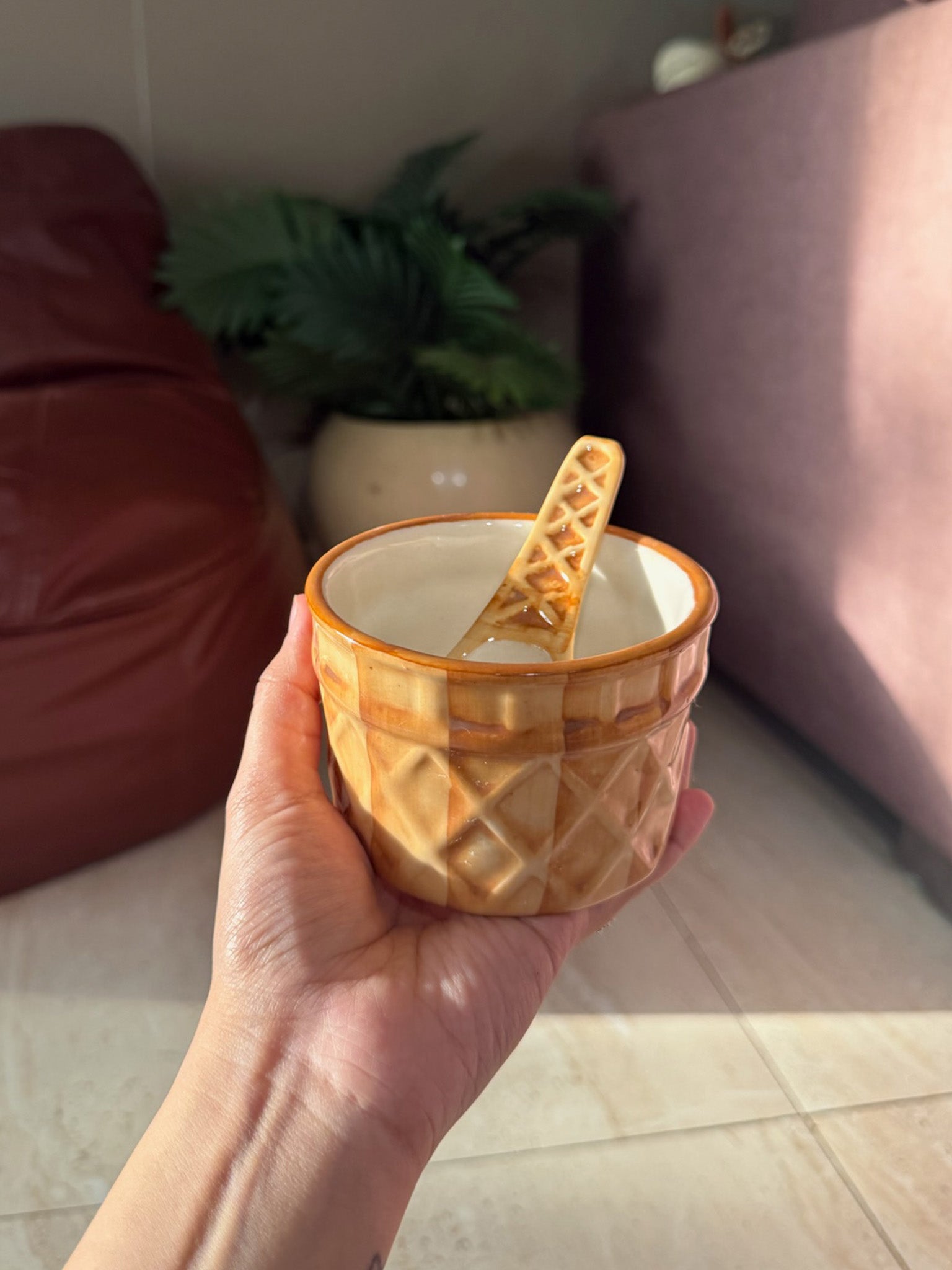 Ice Cream Cup with Spoon