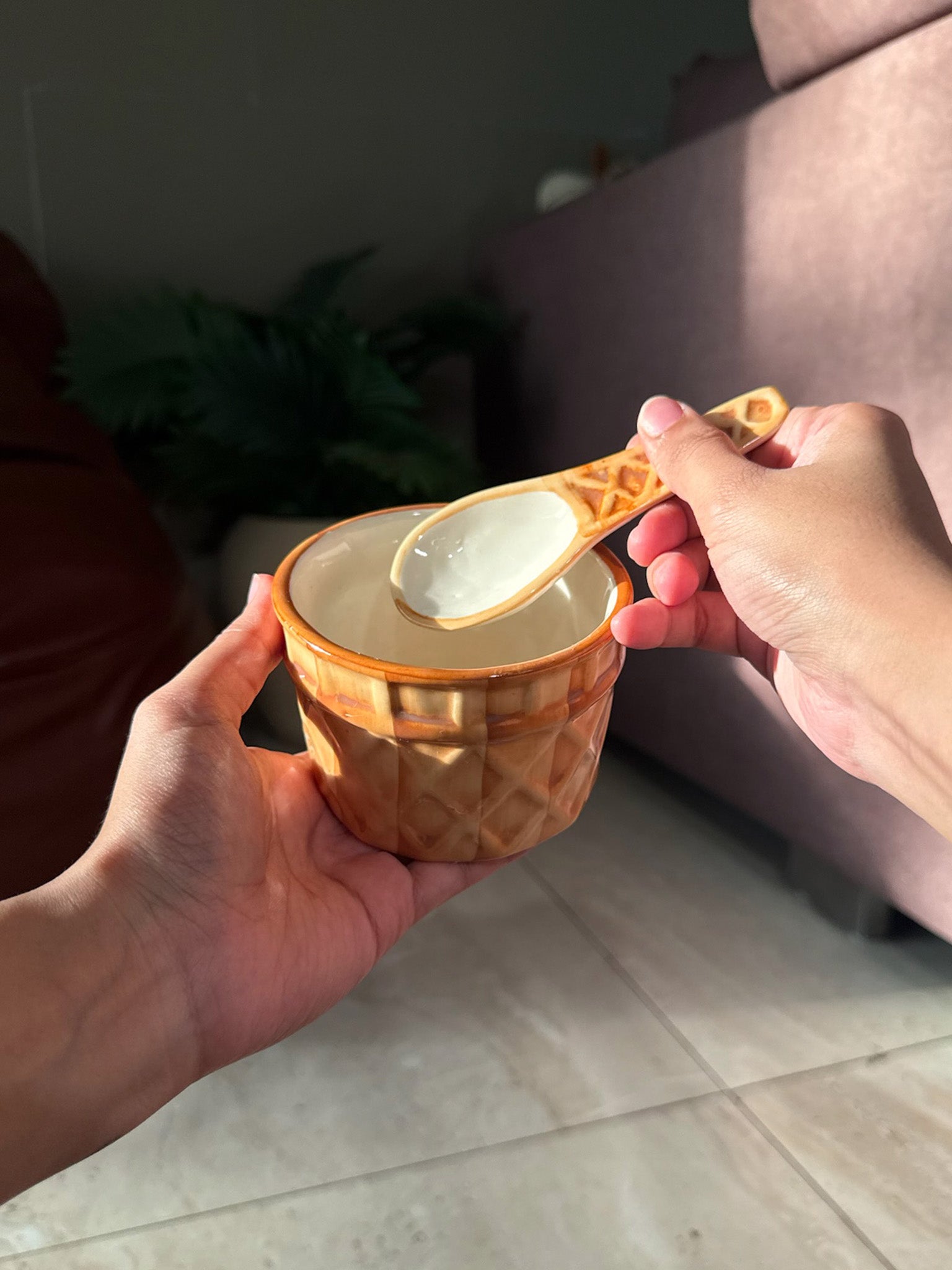 Ice Cream Cup with Spoon