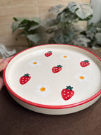Strawberry Plate | Beautiful Handpainted Strawberries | 8-inch Ceramic Plate