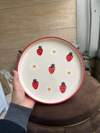 Strawberry Plate | Beautiful Handpainted Strawberries | 8-inch Ceramic Plate