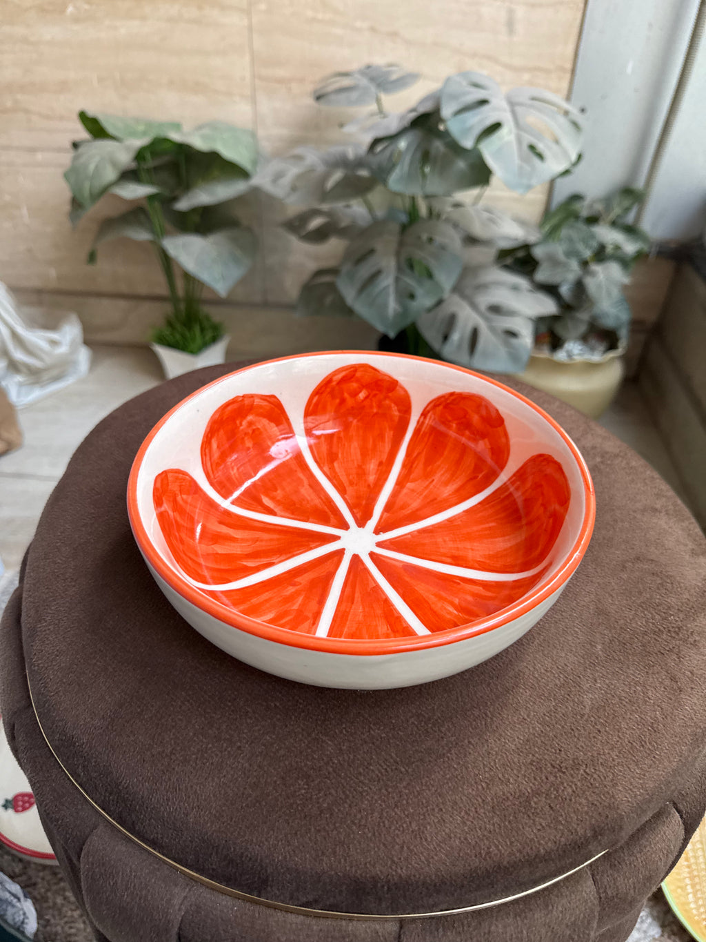 Orange Melon Bowl - Big serving Bowl
