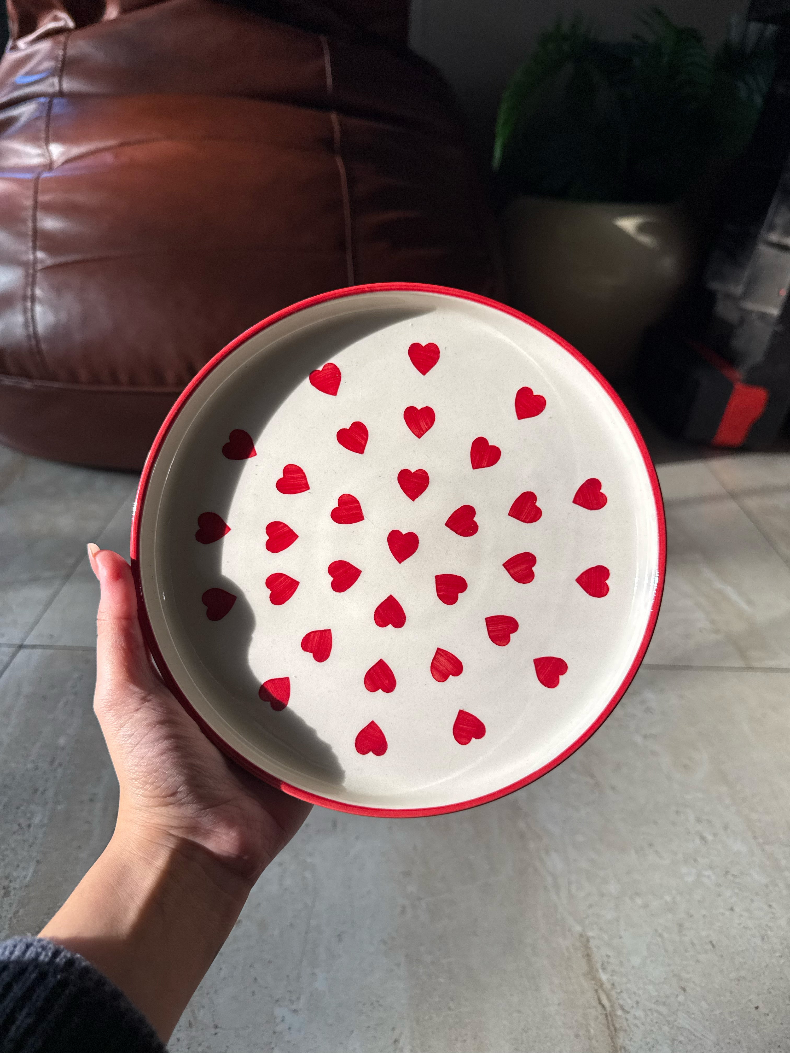 Hearts Plate | 8-inch Ceramic Plate