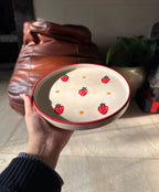 Strawberry Plate | Beautiful Handpainted Strawberries | 8-inch Ceramic Plate